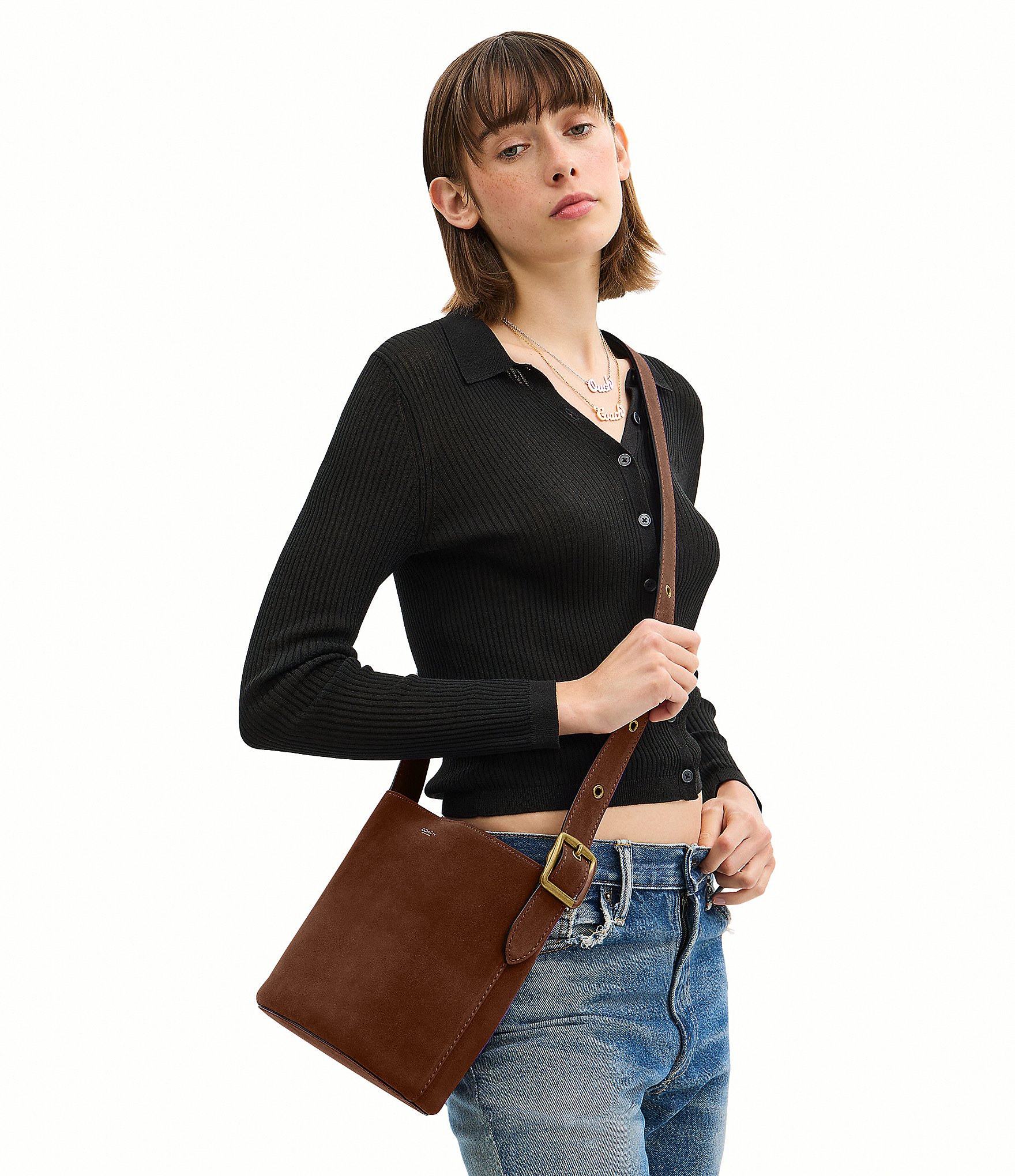 COACH Bleecker 21 Suede Bucket Bag