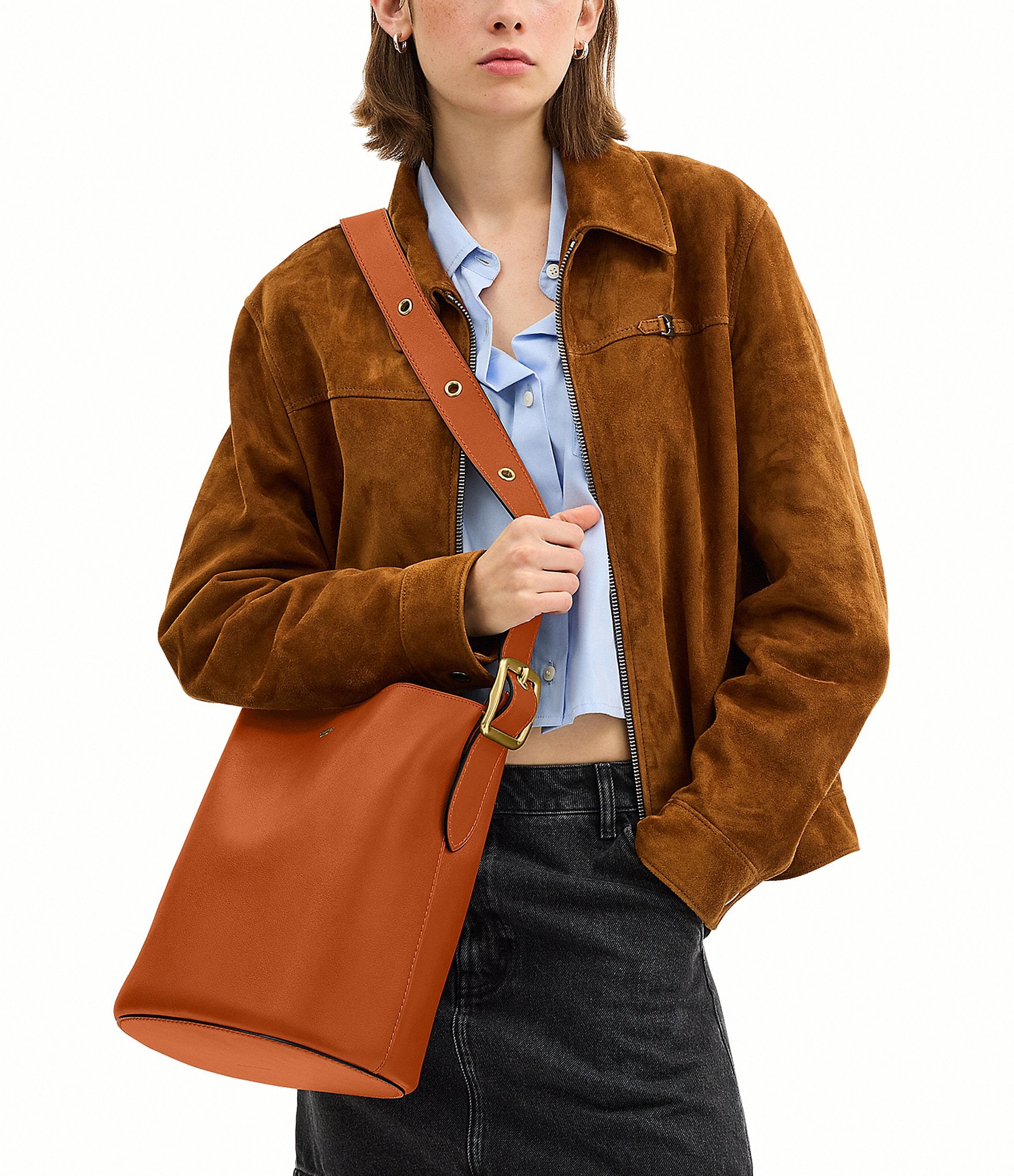 COACH Bleecker Leather Bucket Bag