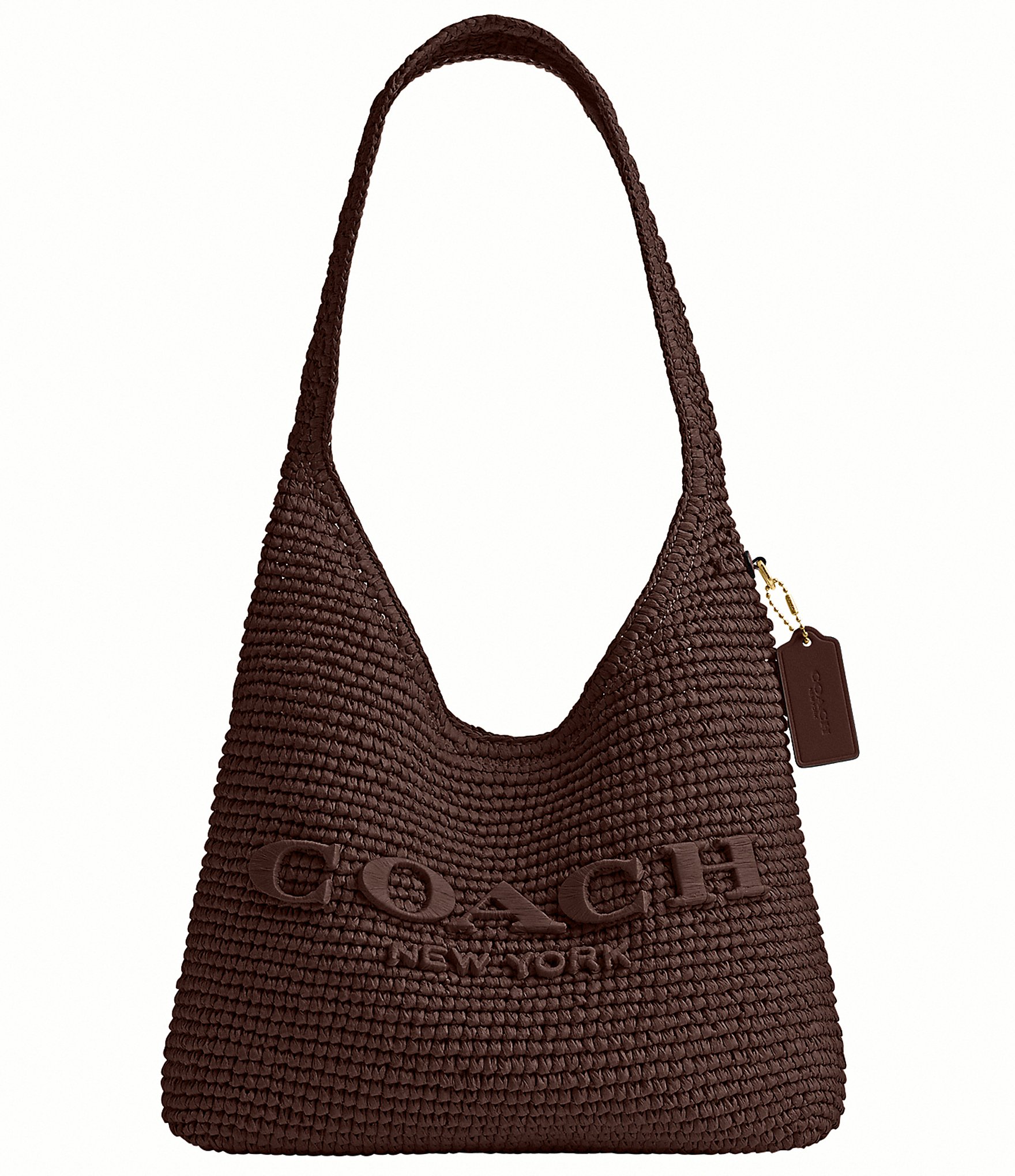 COACH Brooklyn 28 Straw Shoulder Bag