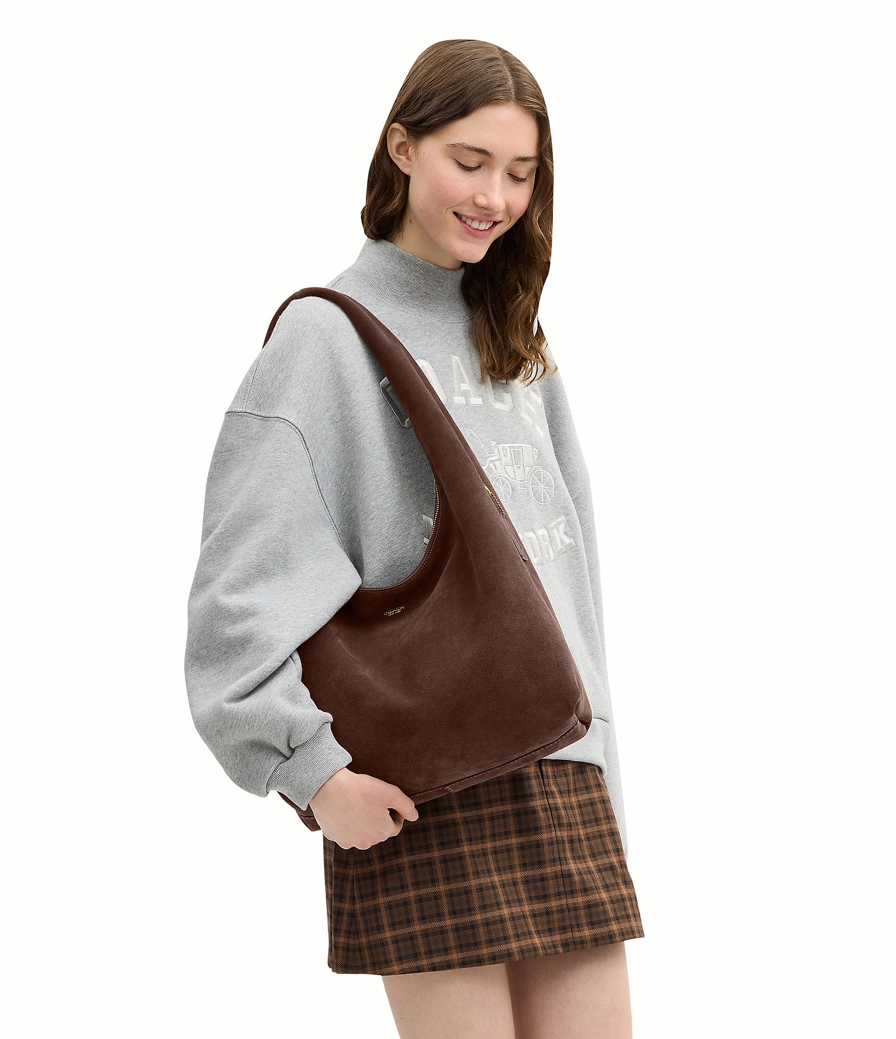 COACH Brooklyn 34 Suede Pillow Shoulder Bag