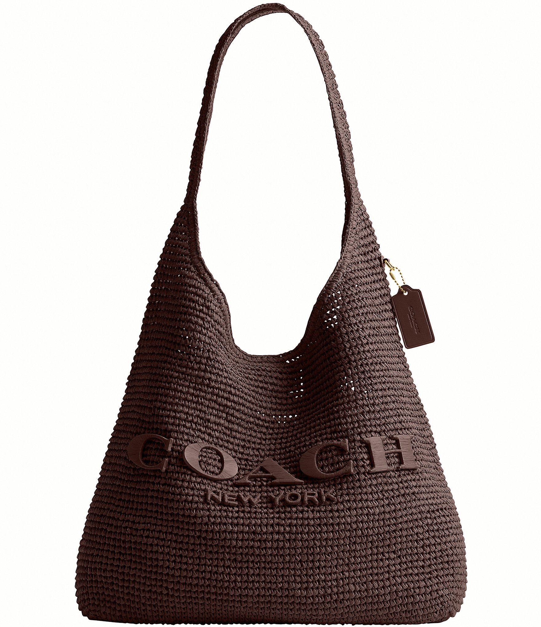 COACH Brooklyn 39 Straw Shoulder Bag