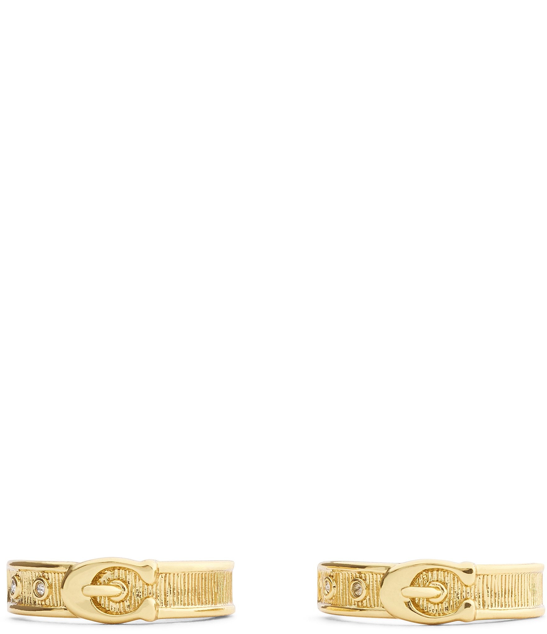 COACH Brushed Signature C Buckle Hoop Earrings