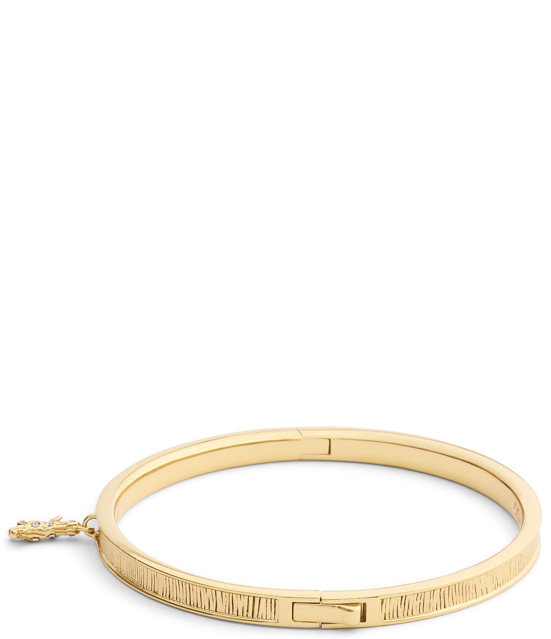 COACH Brushed Signature Rexy Charm Bangle Bracelet