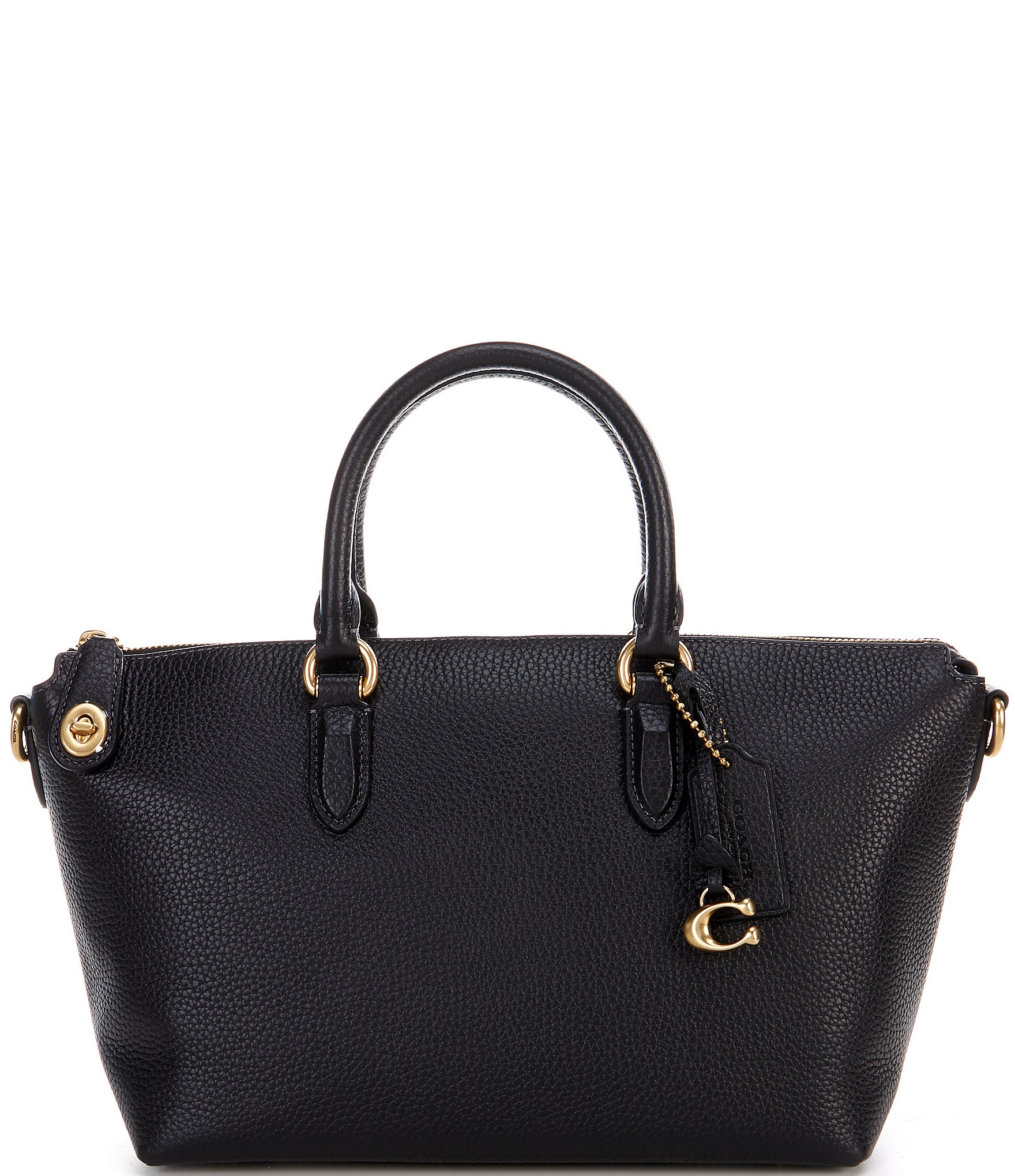 COACH Cara Pebble Leather Satchel Bag | Dillard's