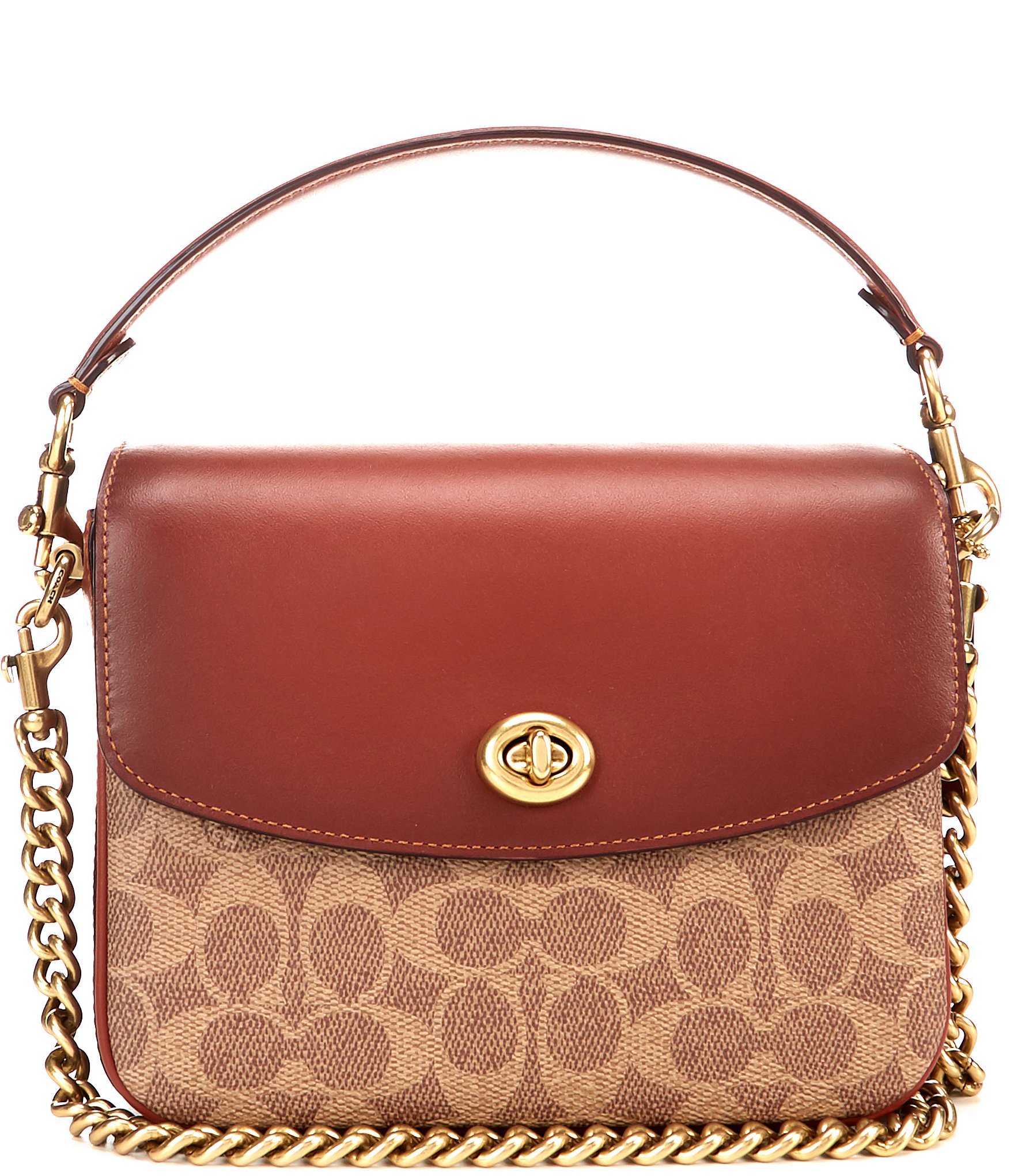 COACH Chain Crossbody Bag In Signature Canvas in Natural