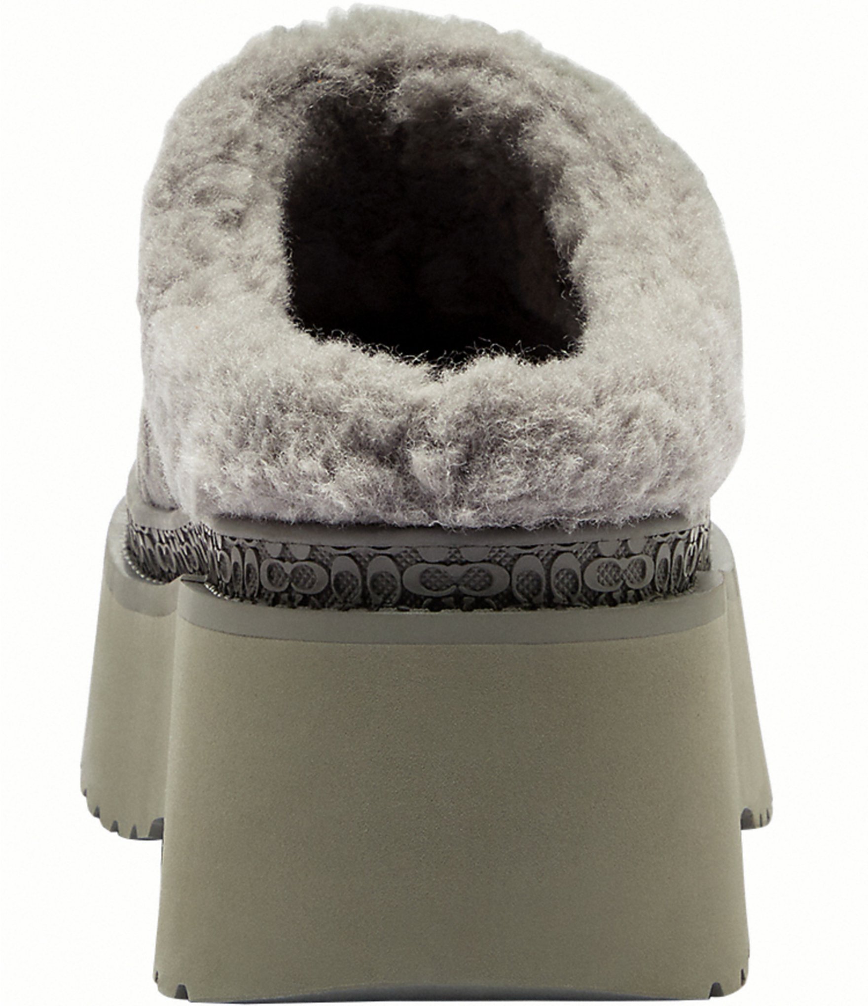 COACH Cecelia Signature Suede and Wool Platform Clogs