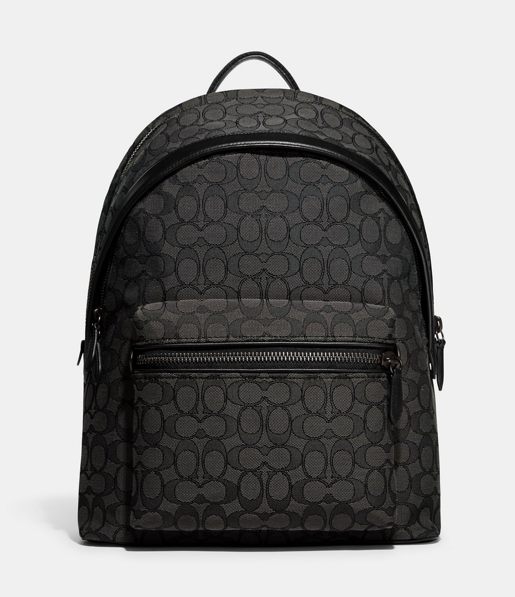 Coach Charter Signature Jacquard Backpack - Charcoal/Black - Size