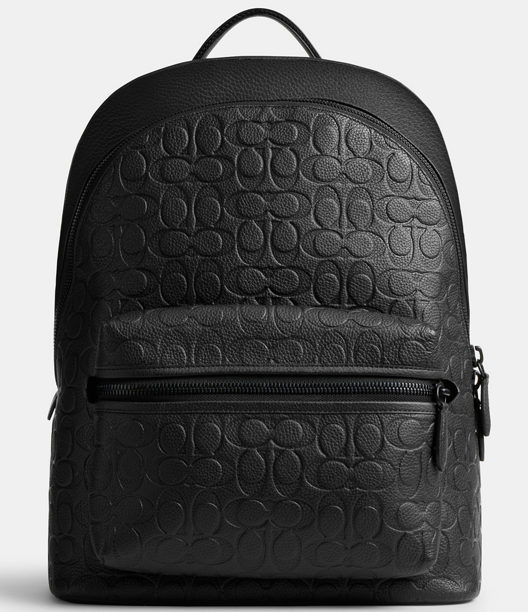 COACH Charter Signature Debossed Pebble Leather Backpack in Black for Men |  Lyst