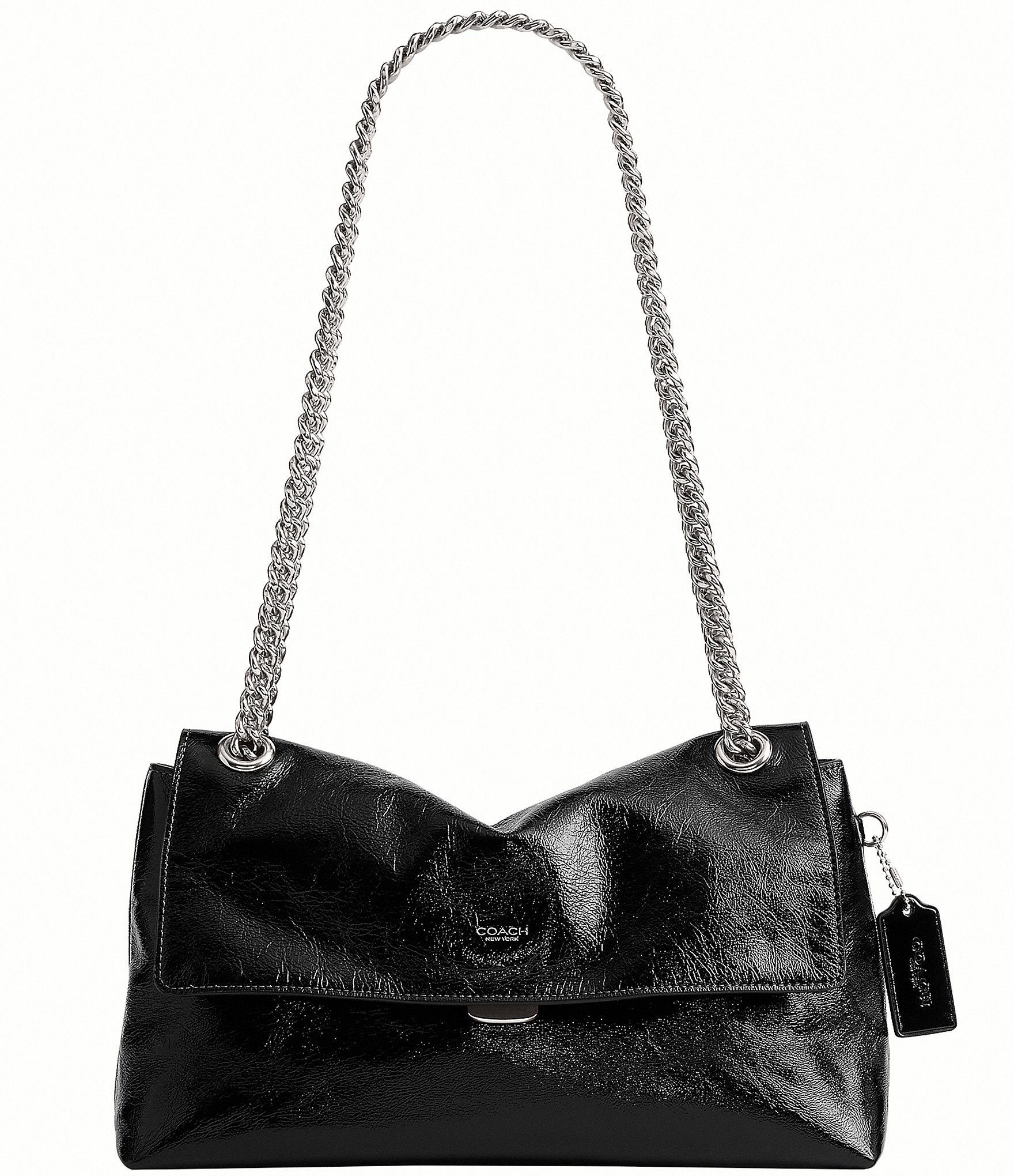 COACH Chelsea 30 Chain Strap Glazed Leather Shoulder Bag
