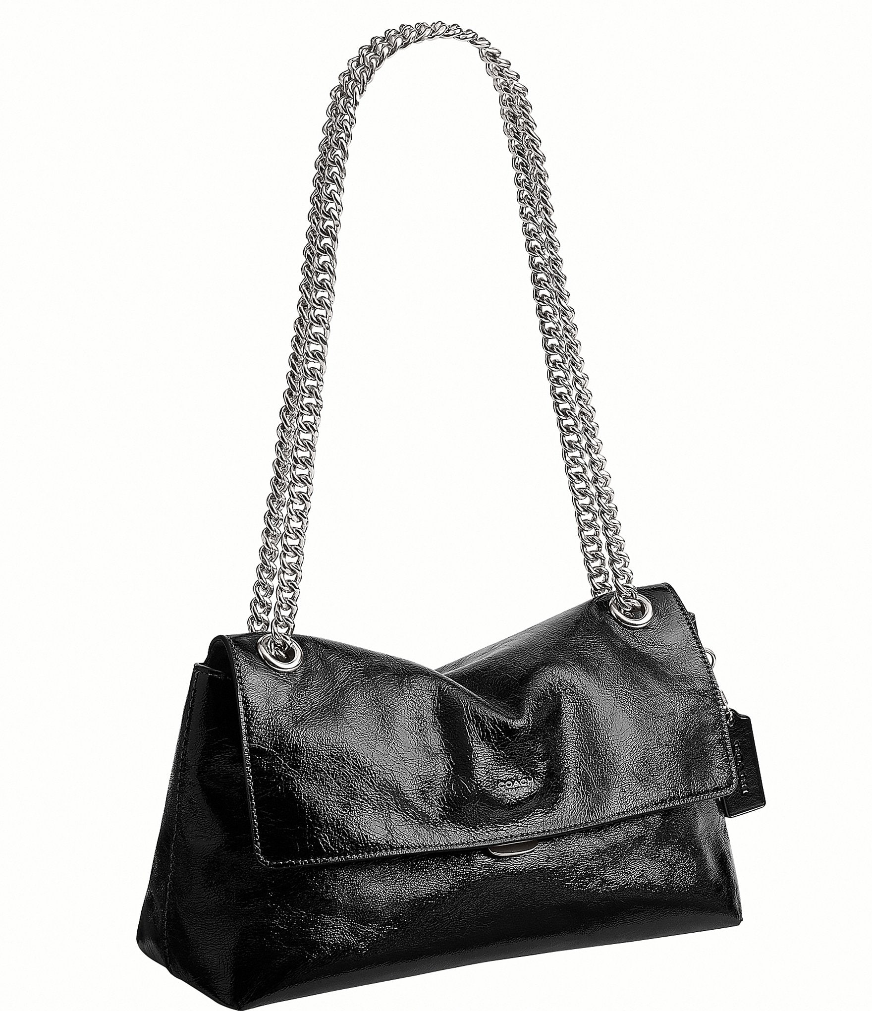 COACH Chelsea 30 Chain Strap Glazed Leather Shoulder Bag