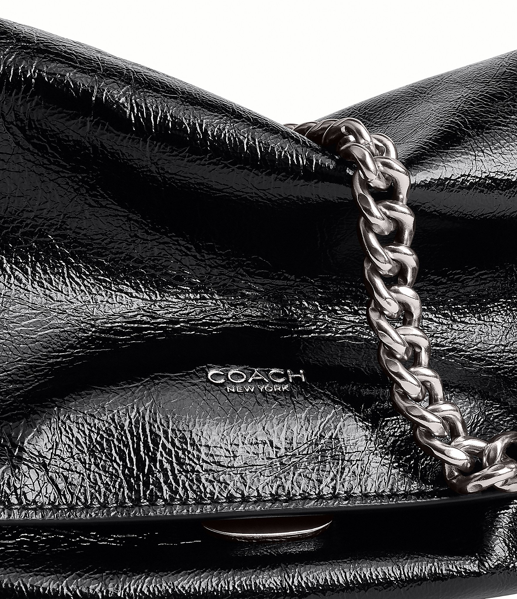 COACH Chelsea 30 Chain Strap Glazed Leather Shoulder Bag