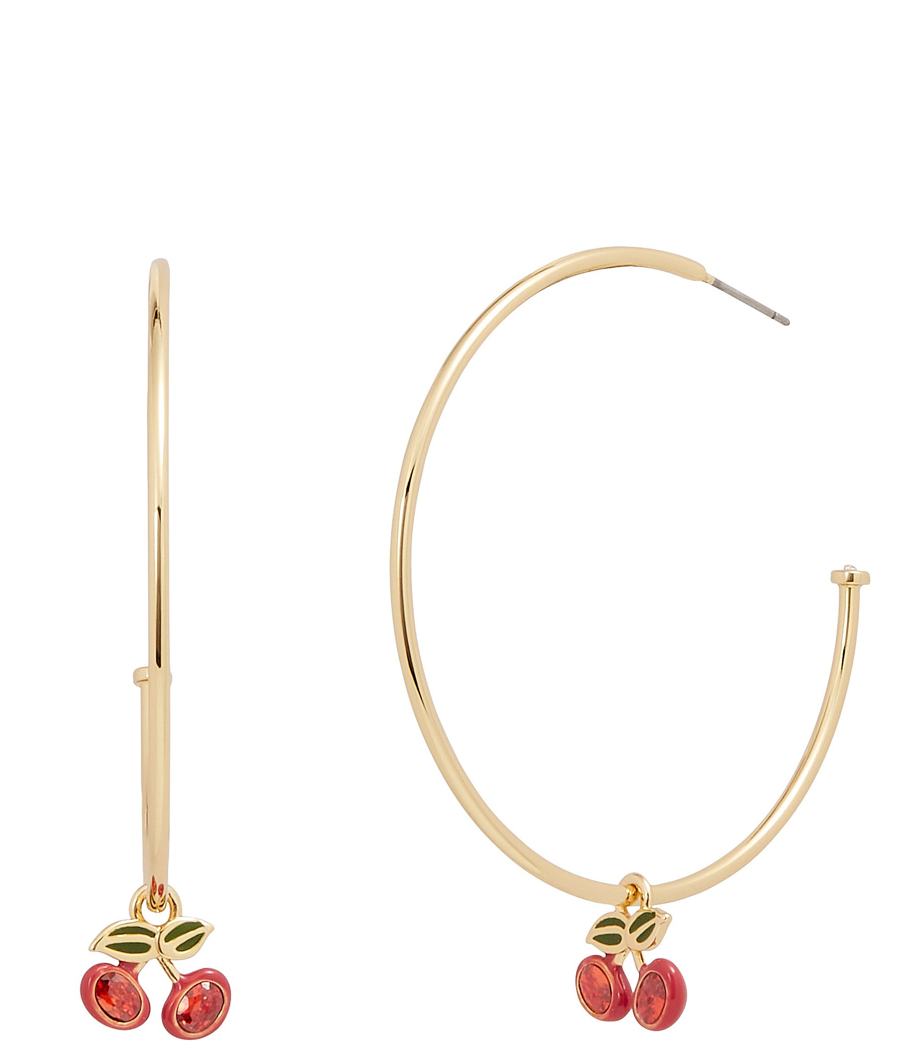 COACH Cherry Charm Hoop Earrings | Dillard's