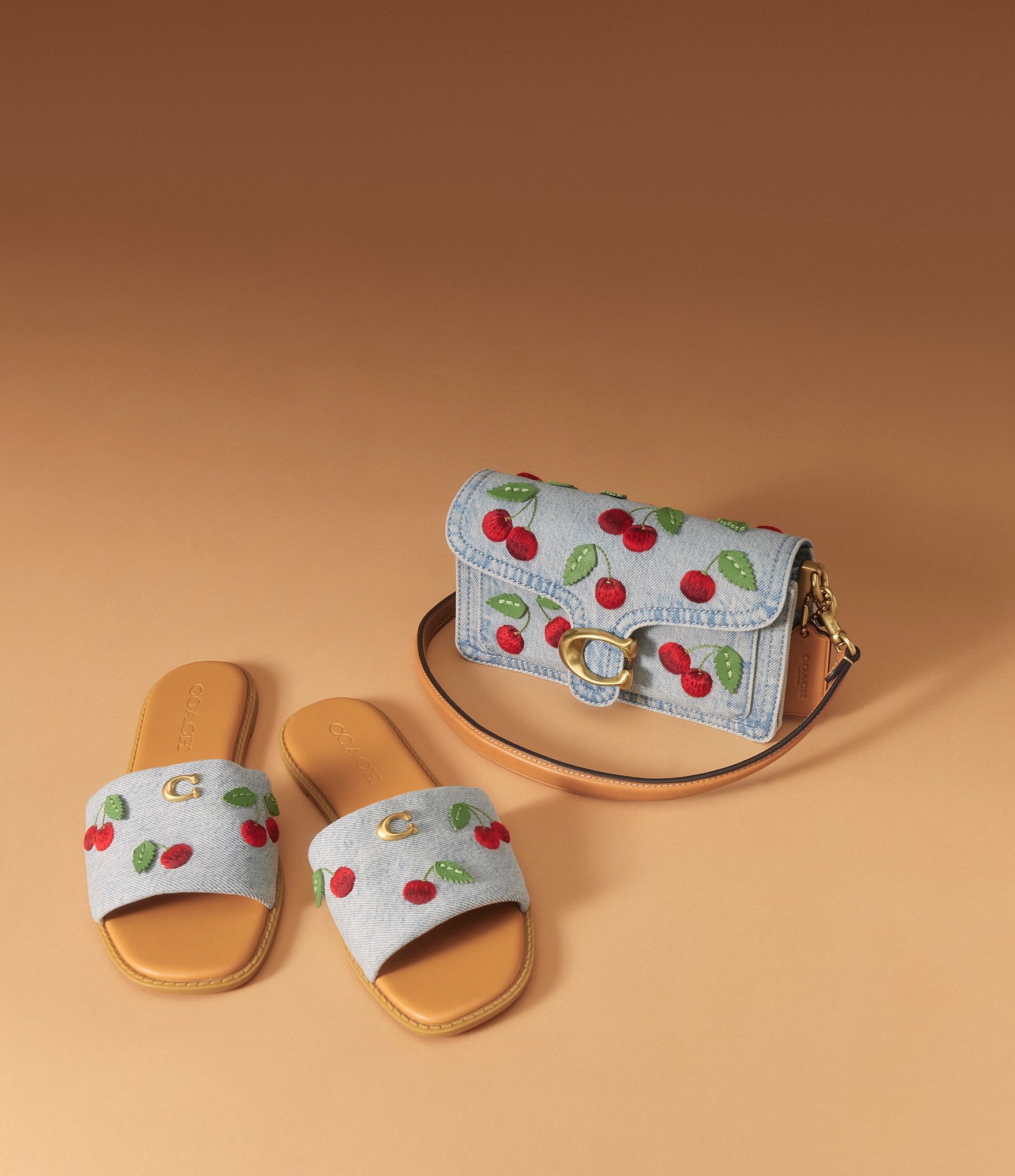 COACH Cherry Denim Tabby 20 Shoulder Bag