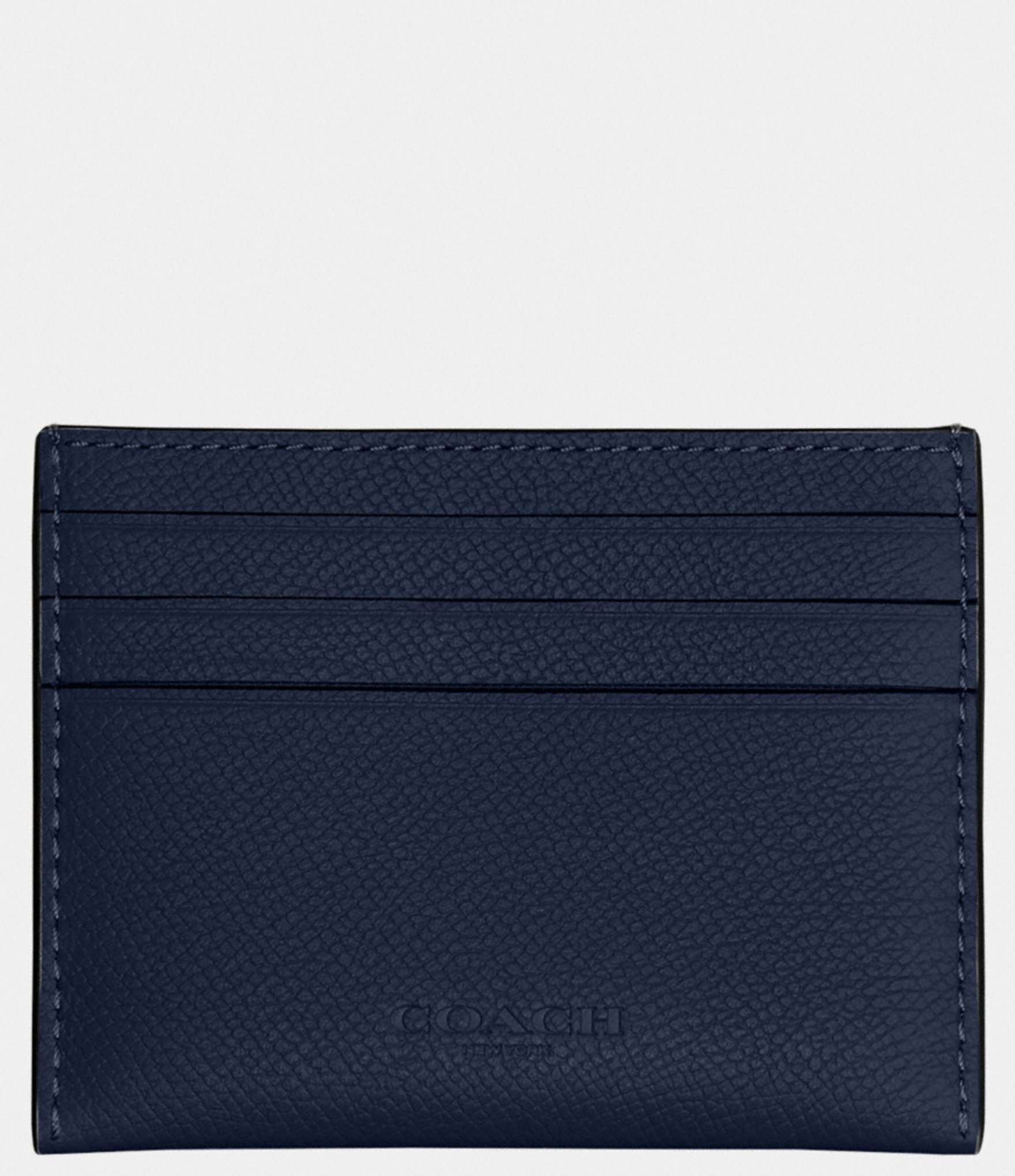 COACH Crossgrain Leather Flat Card Case