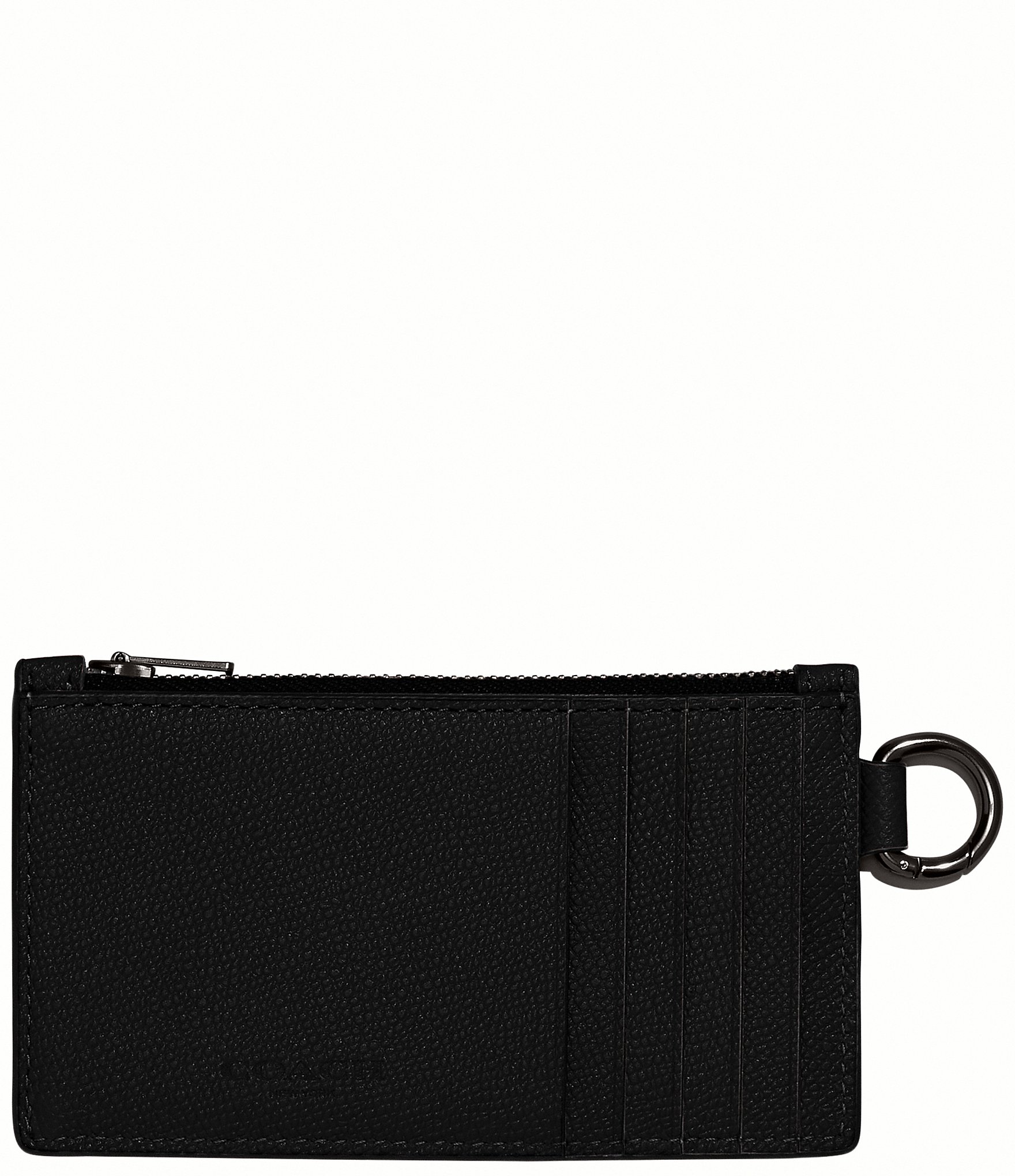 COACH Crossgrain Leather Zippered Card Case