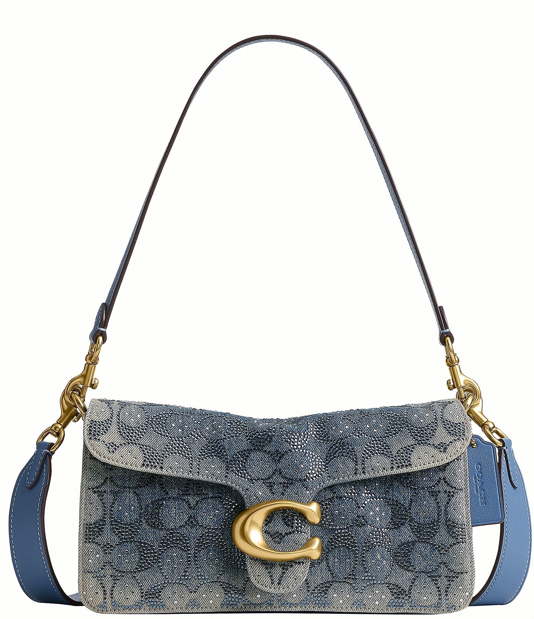 COACH Crystal Signature Denim Tabby 26 Shoulder Bag