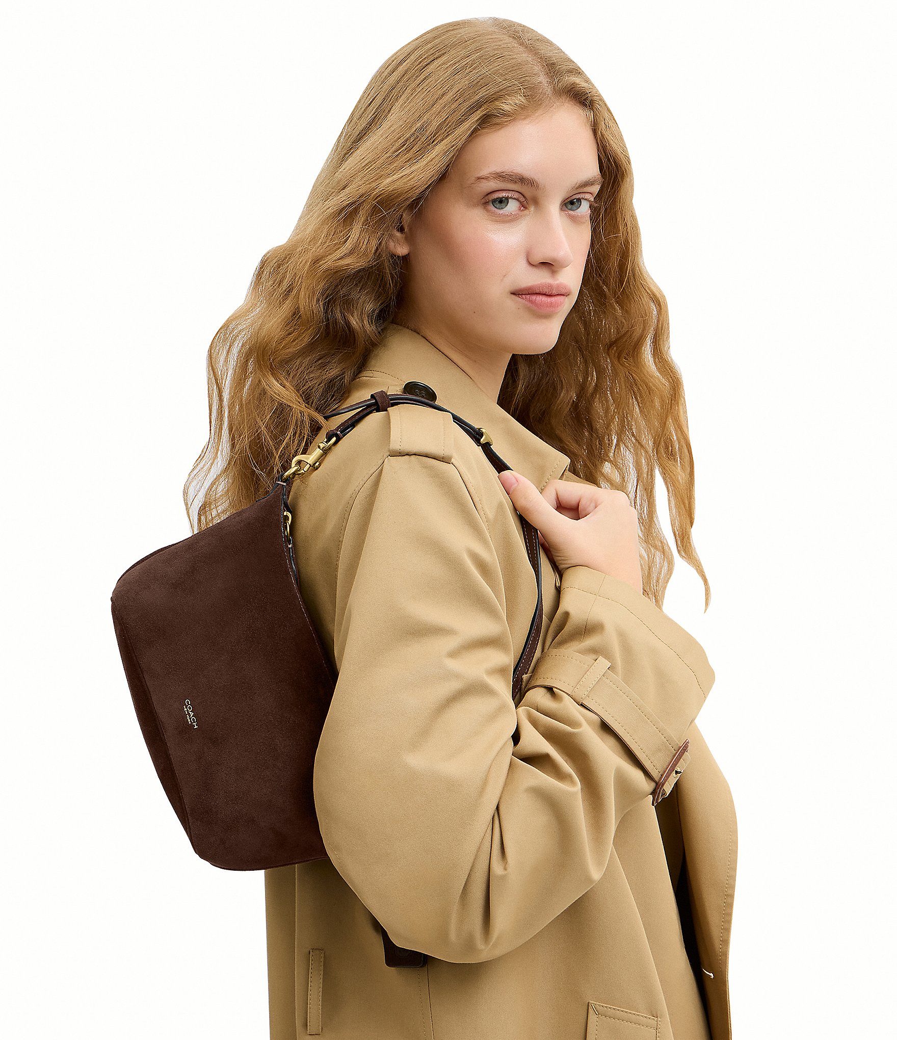 COACH Demi Suede Shoulder Bag