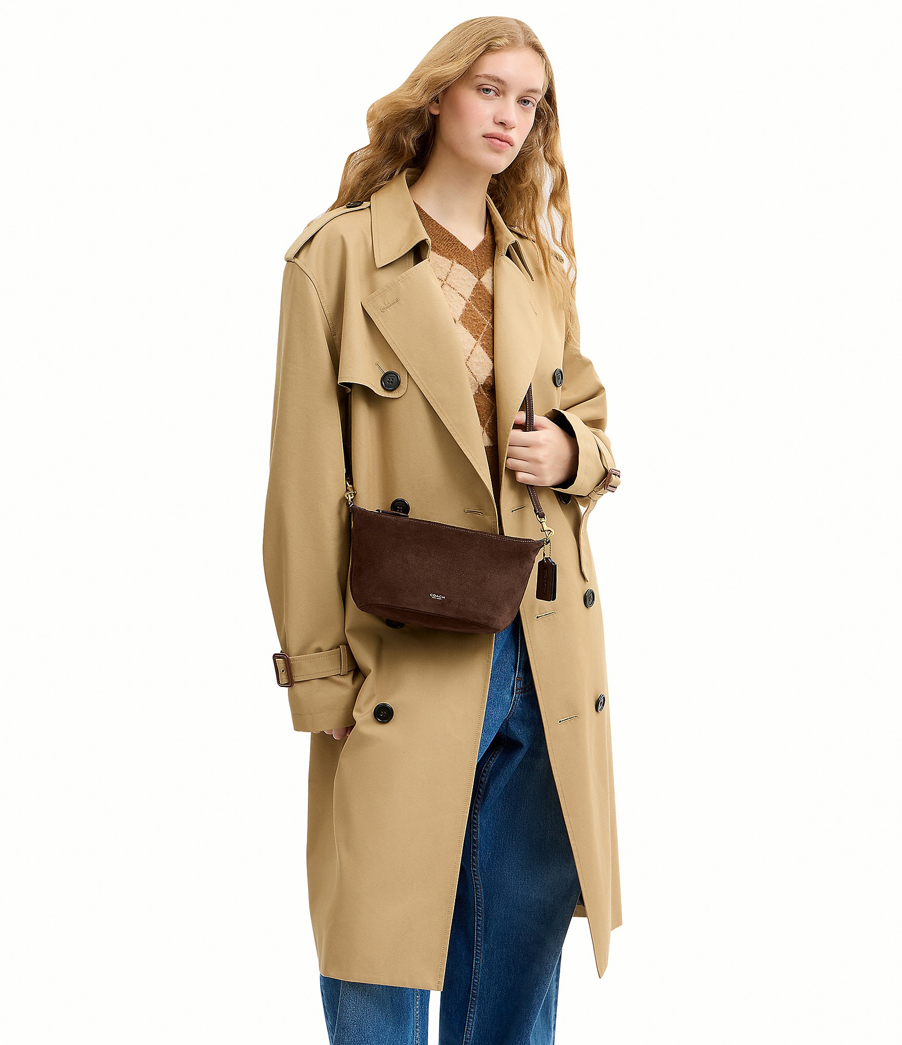 COACH Demi Suede Shoulder Bag
