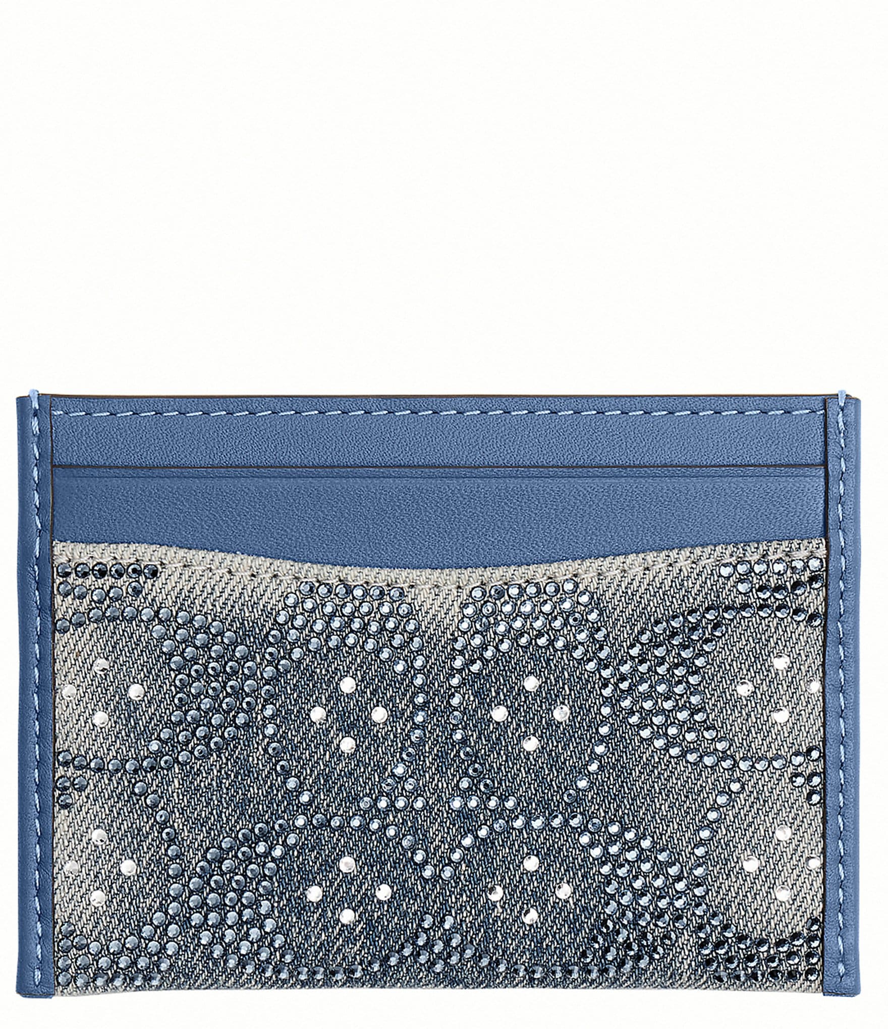 COACH Denim Crystal Signature Essential Card Case
