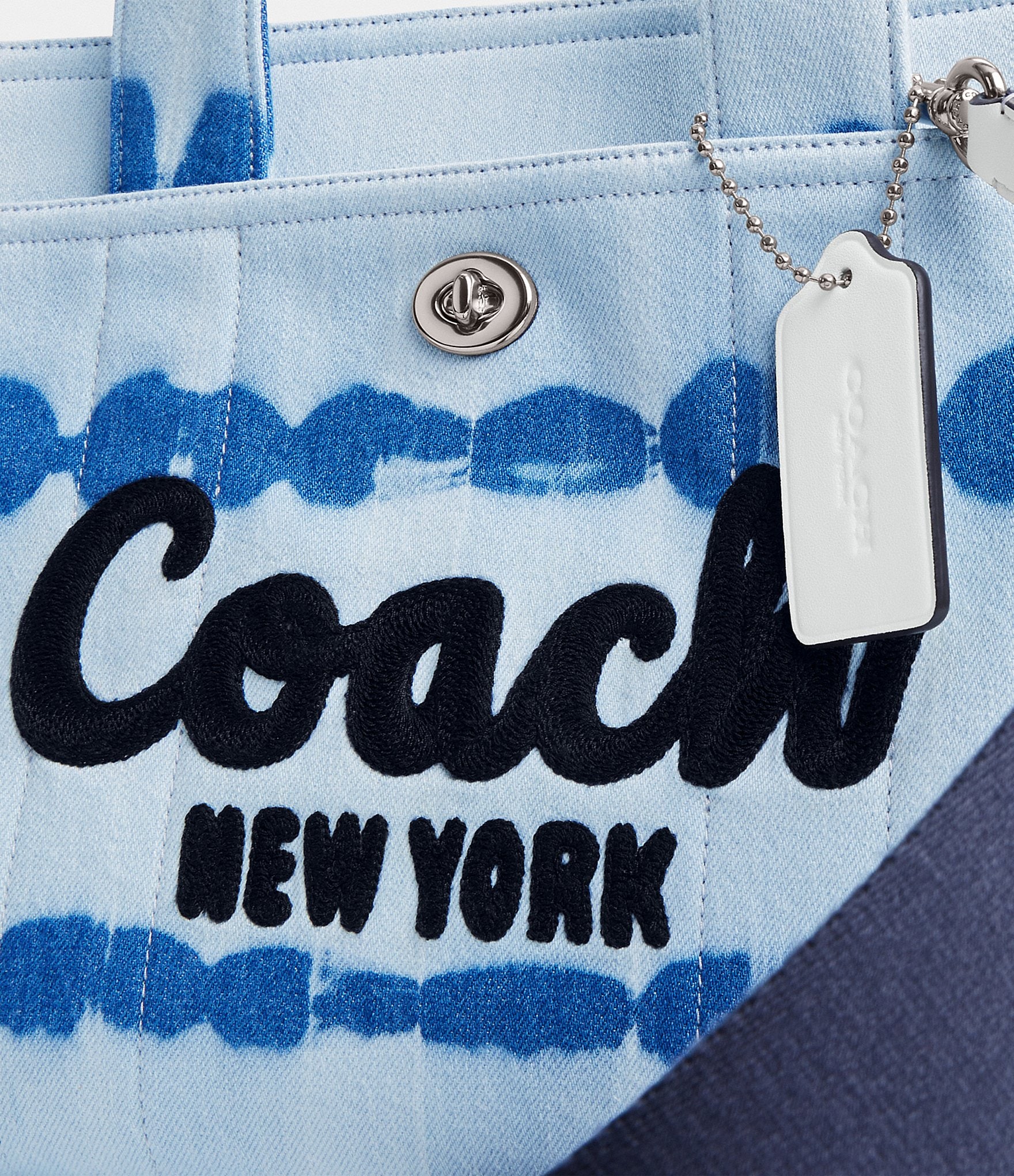 COACH Denim Tie Dye Cargo Tote Bag