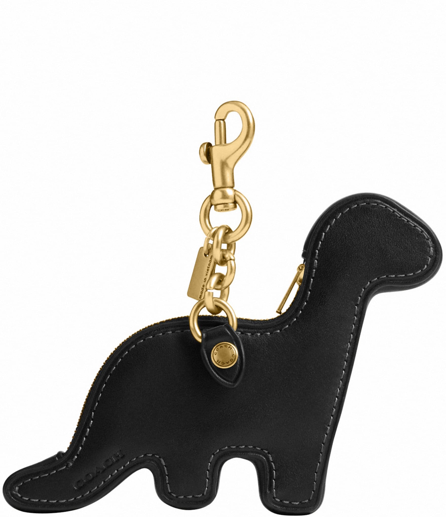 NEW COACH BLACK/MULTI LEATHER N. Y. SKULL BAG CHARM KEYRING