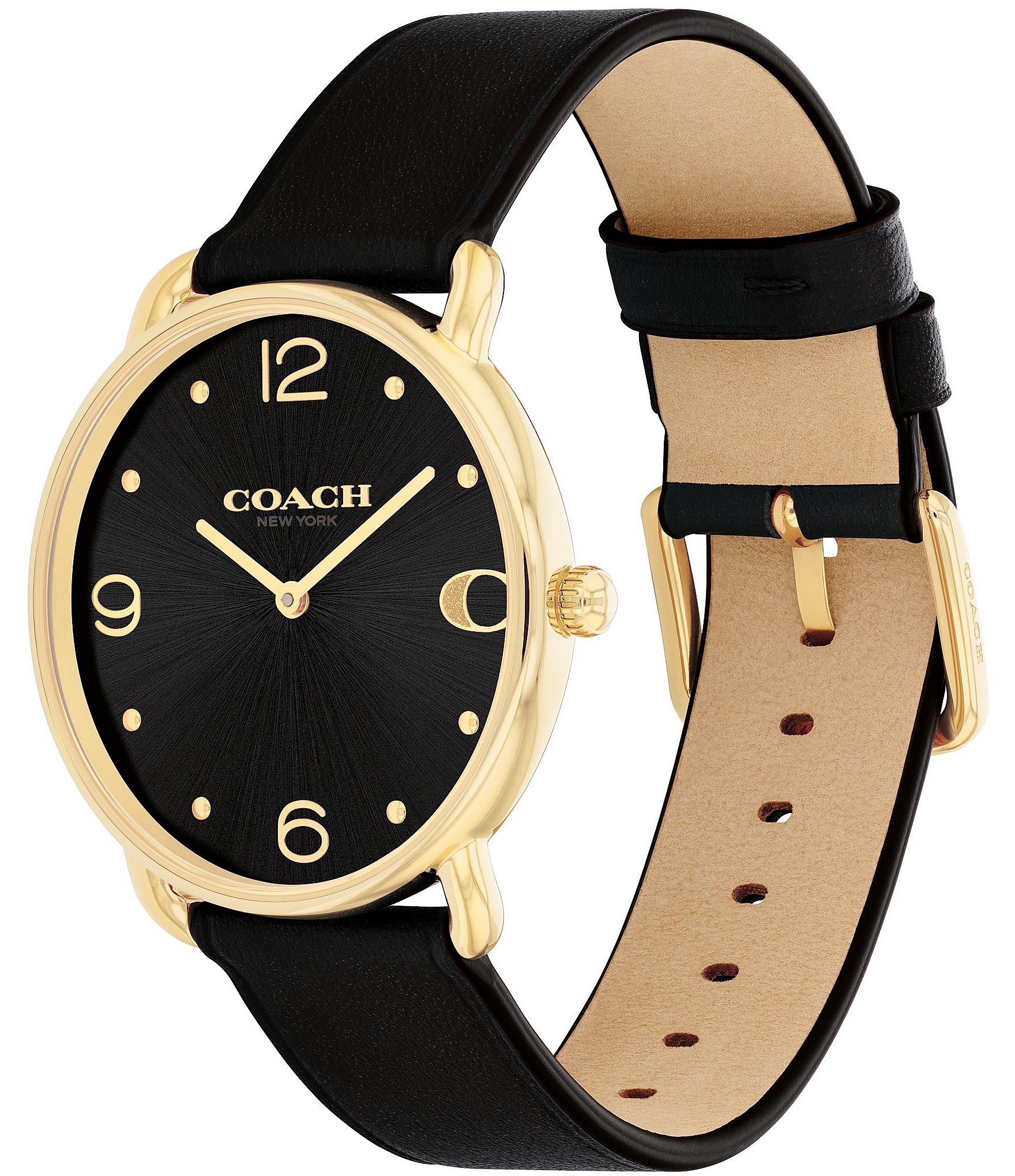 COACH Elliot Leather Strap Quartz Analog Women's Watch