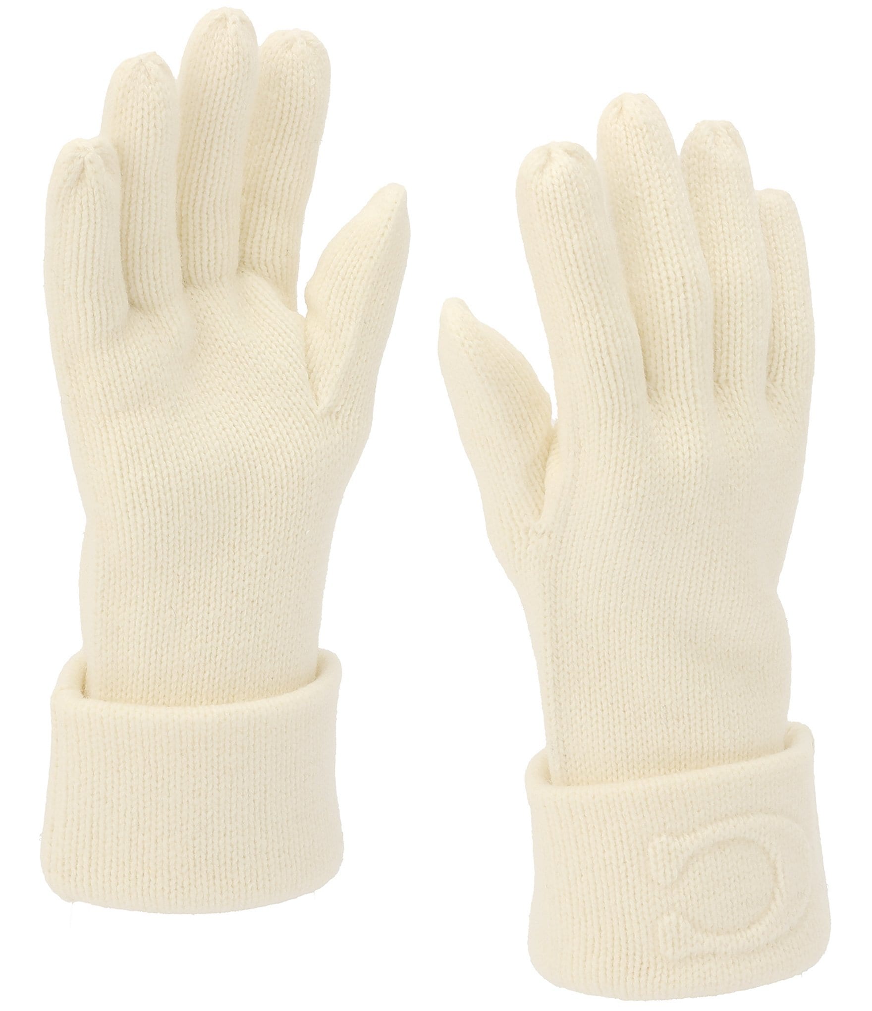 COACH Embossed C Traditional Five Finger Knit Gloves