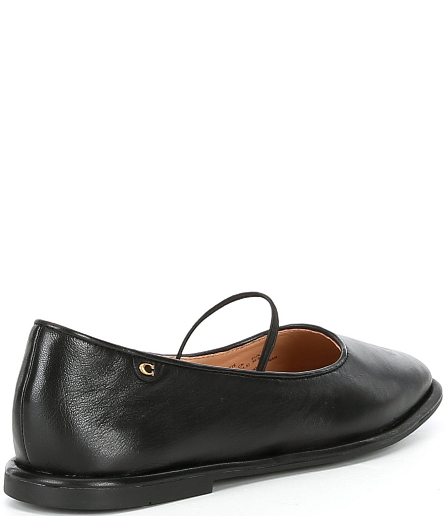 COACH Emilia Leather Square Toe Mary Jane Flats