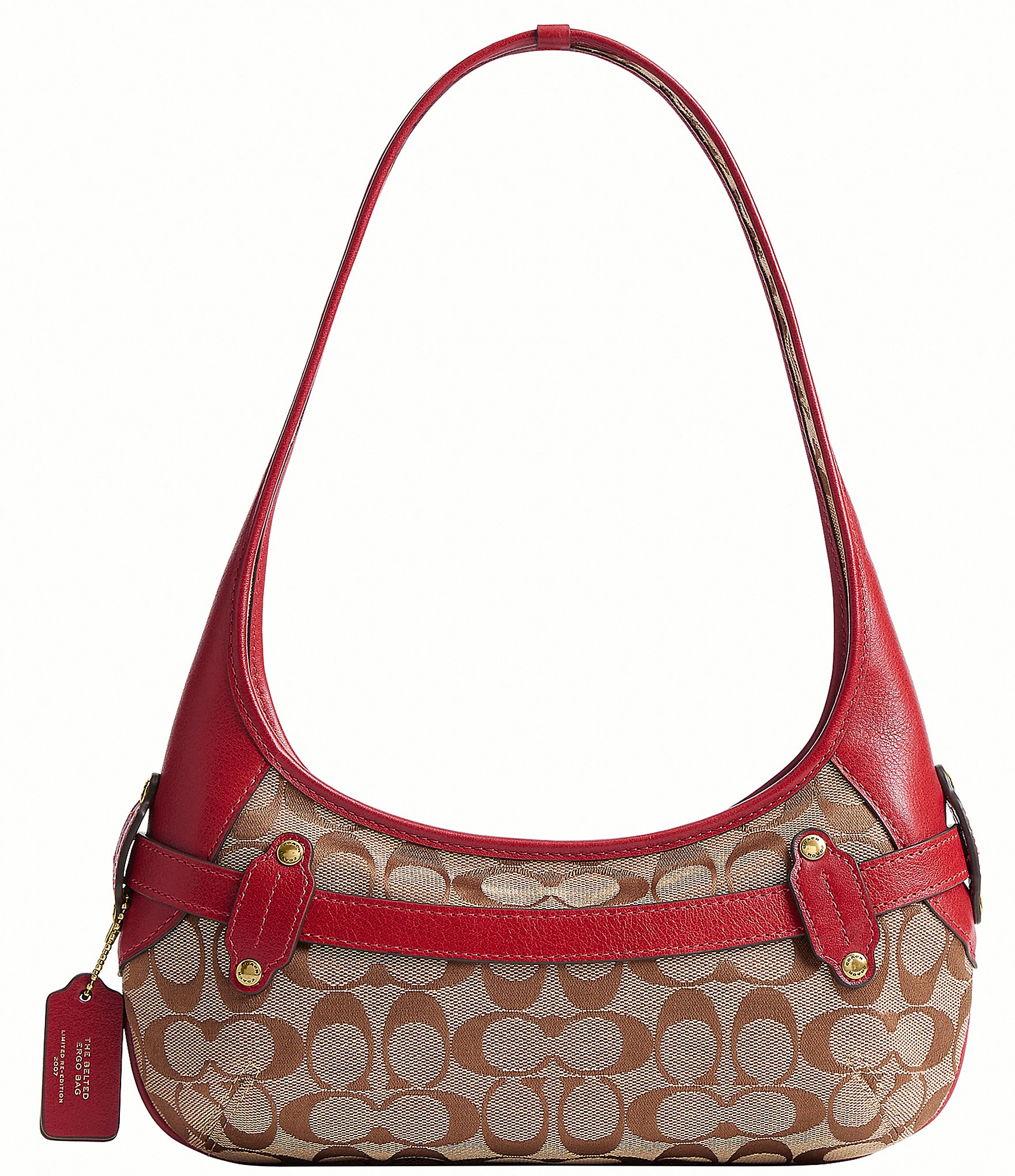 COACH Ergo Signature Logo Belted Canvas Shoulder Bag
