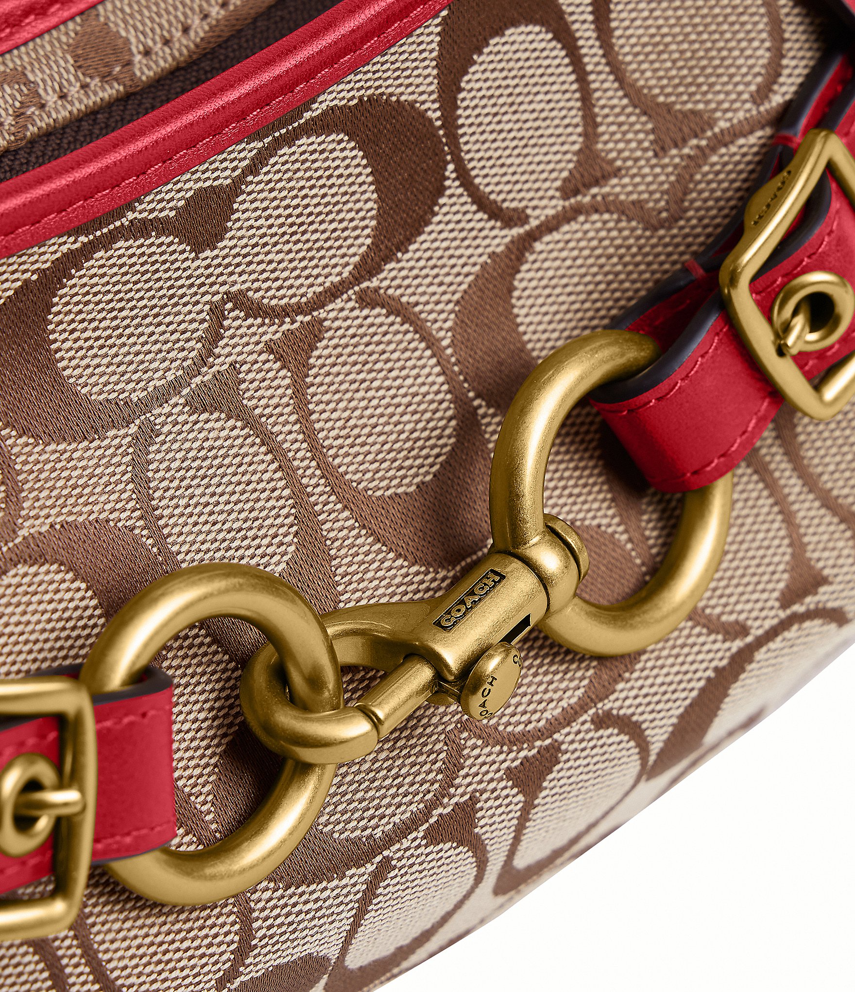 COACH Ergo Signature Logo Belted Canvas Shoulder Bag