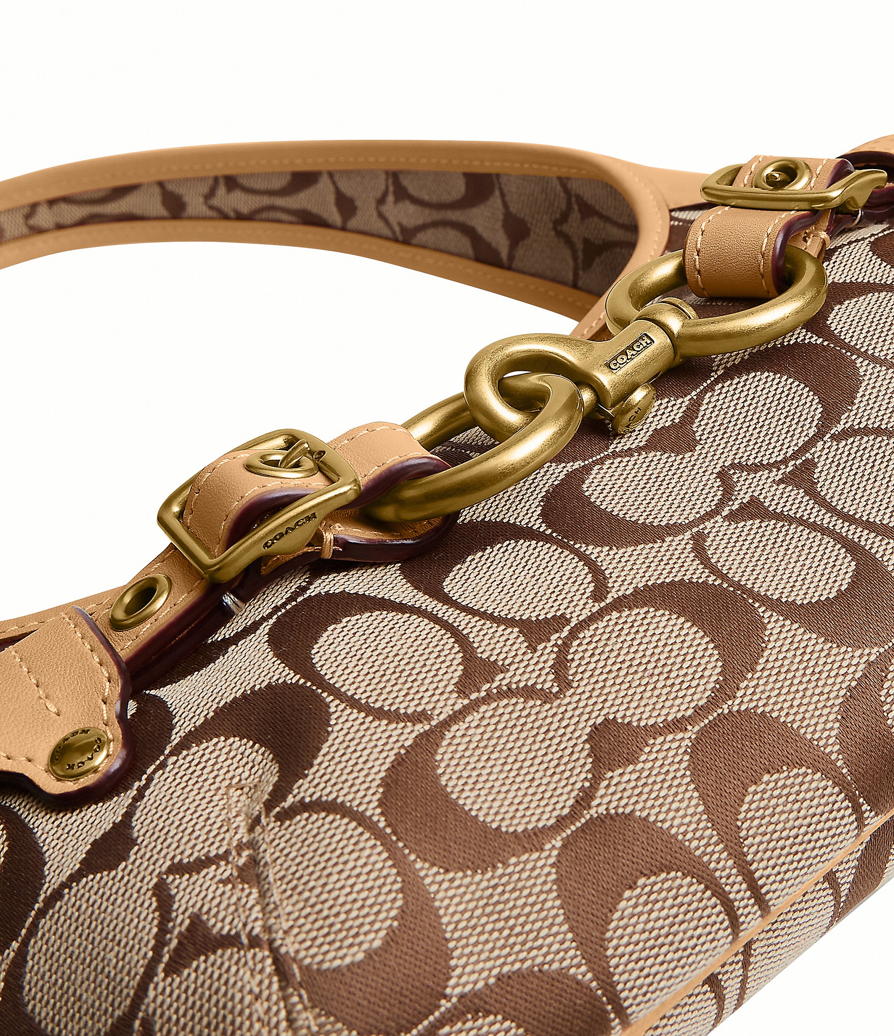 COACH Ergo Signature Logo Belted Canvas Shoulder Bag