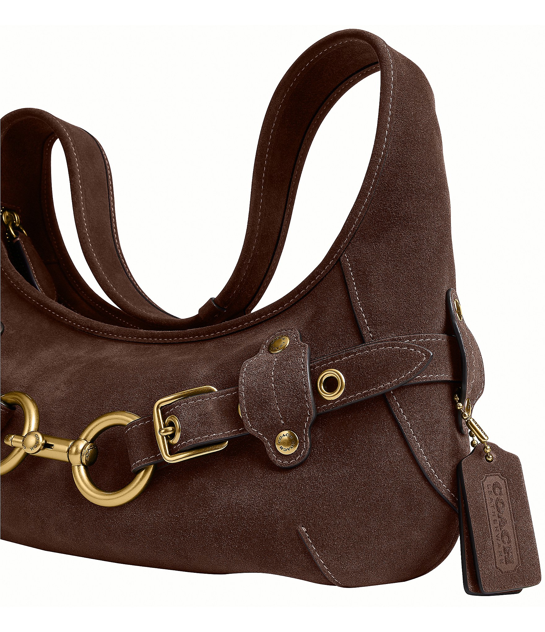 COACH Ergo Suede Belted Shoulder Bag
