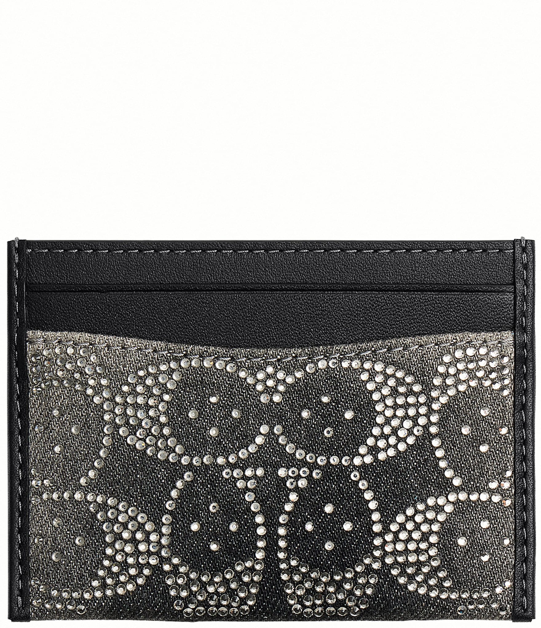 COACH Essential Crystal Signature Denim Card Case