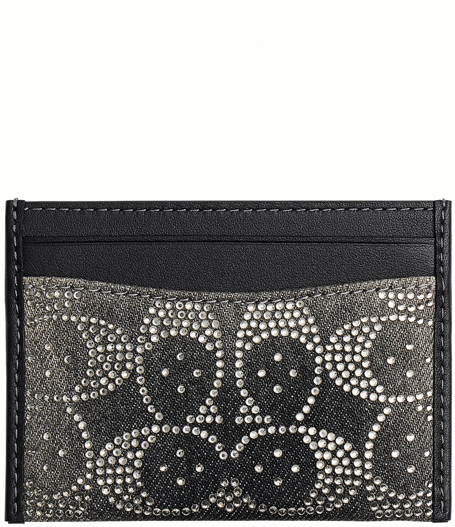 COACH Essential Crystal Signature Denim Card Case