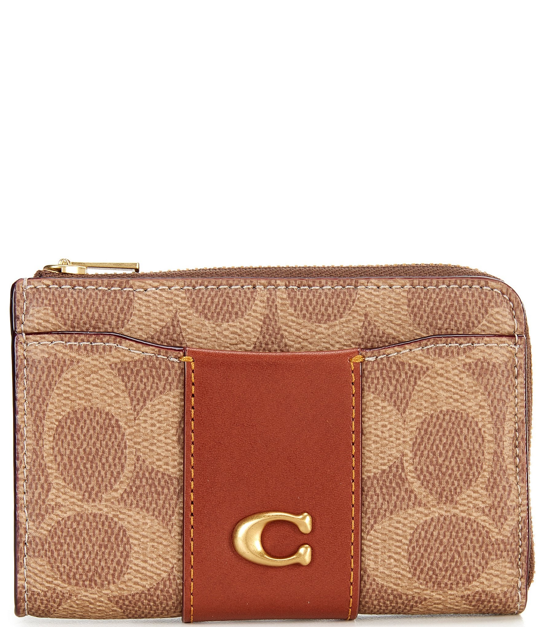 COACH Essential Key Zip Signature UpcraftedLeather Card Case