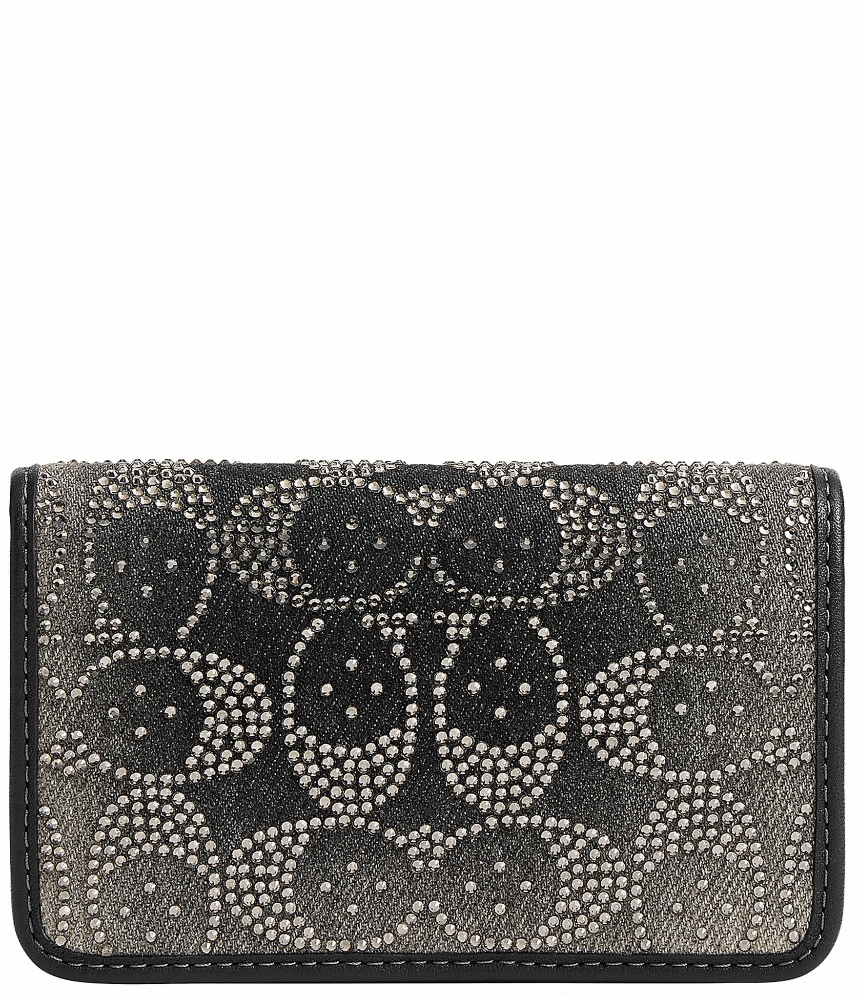 COACH Essential Slim Crystal Signature Denim Card Case