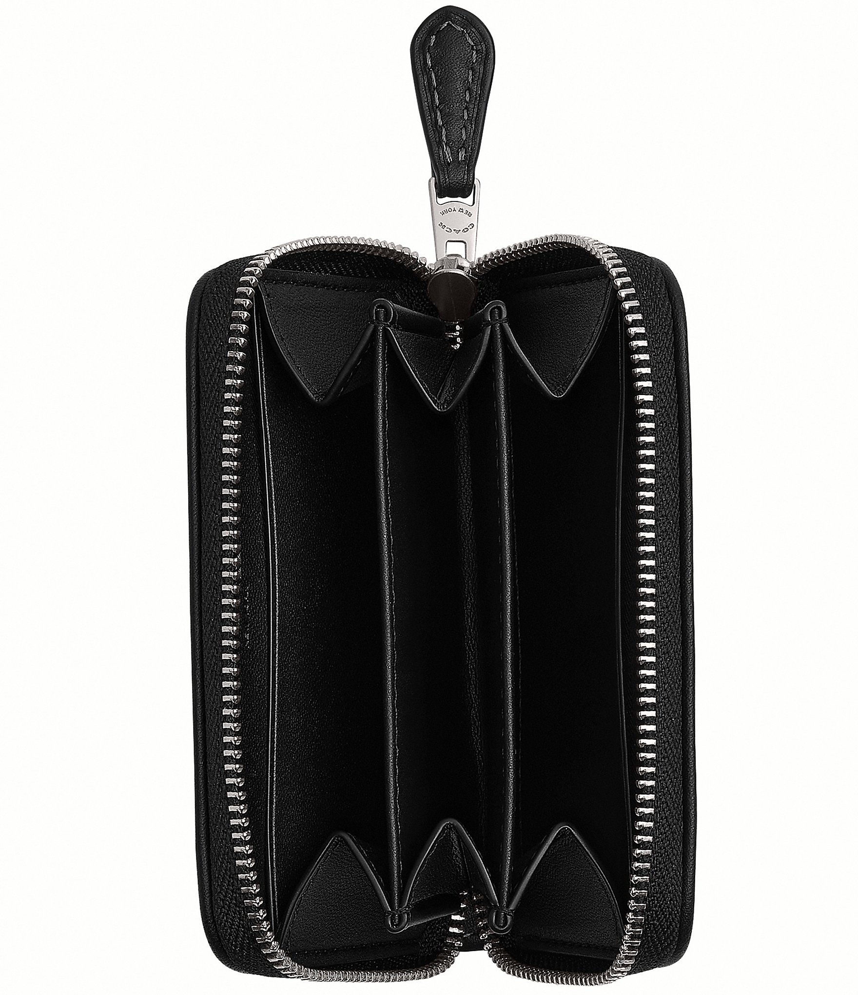 COACH Essential Small Zip Around Crystal Signature Jacquard Contrast Trim Wallet