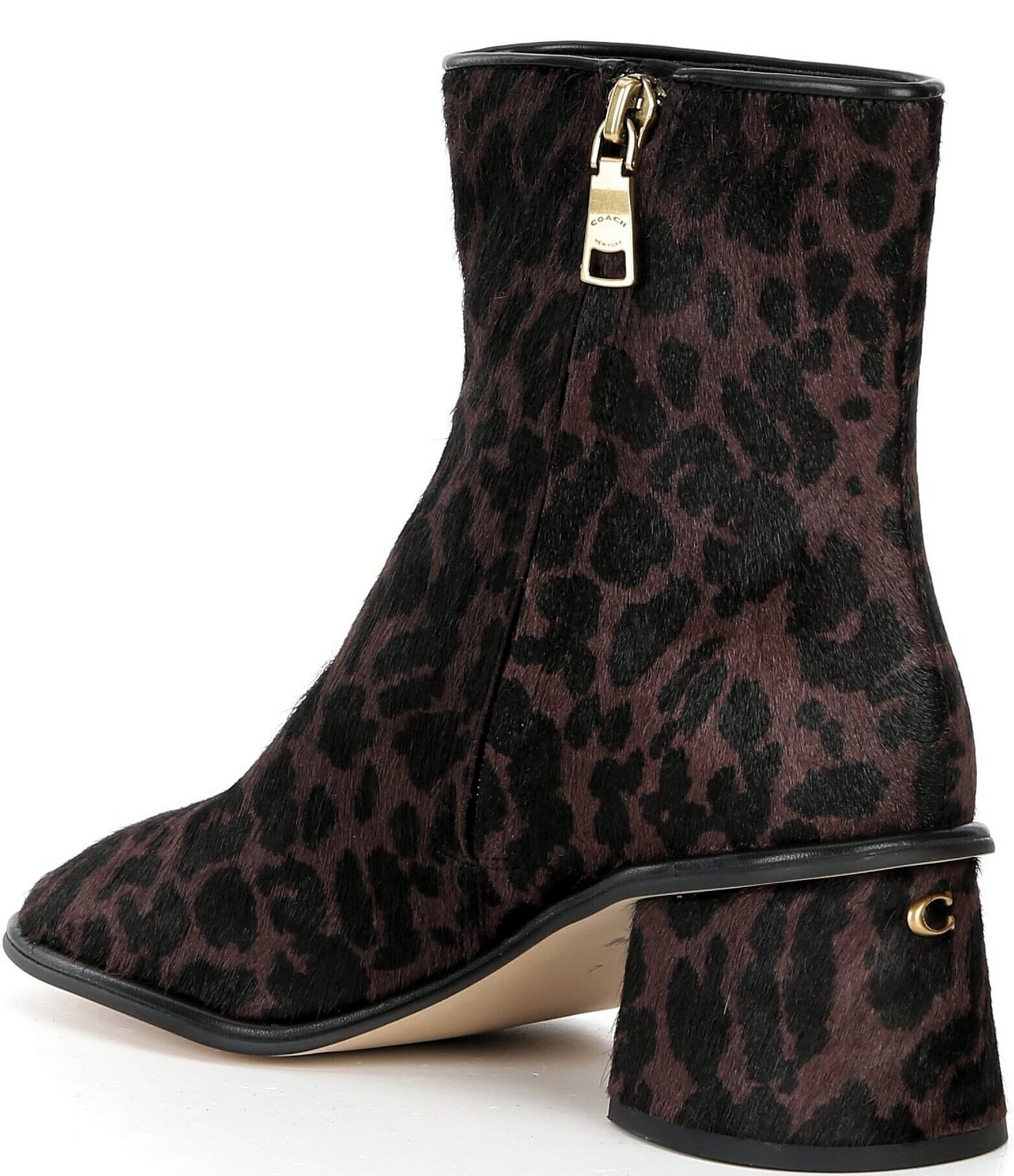COACH Gigi Leopard Print Haircalf Booties