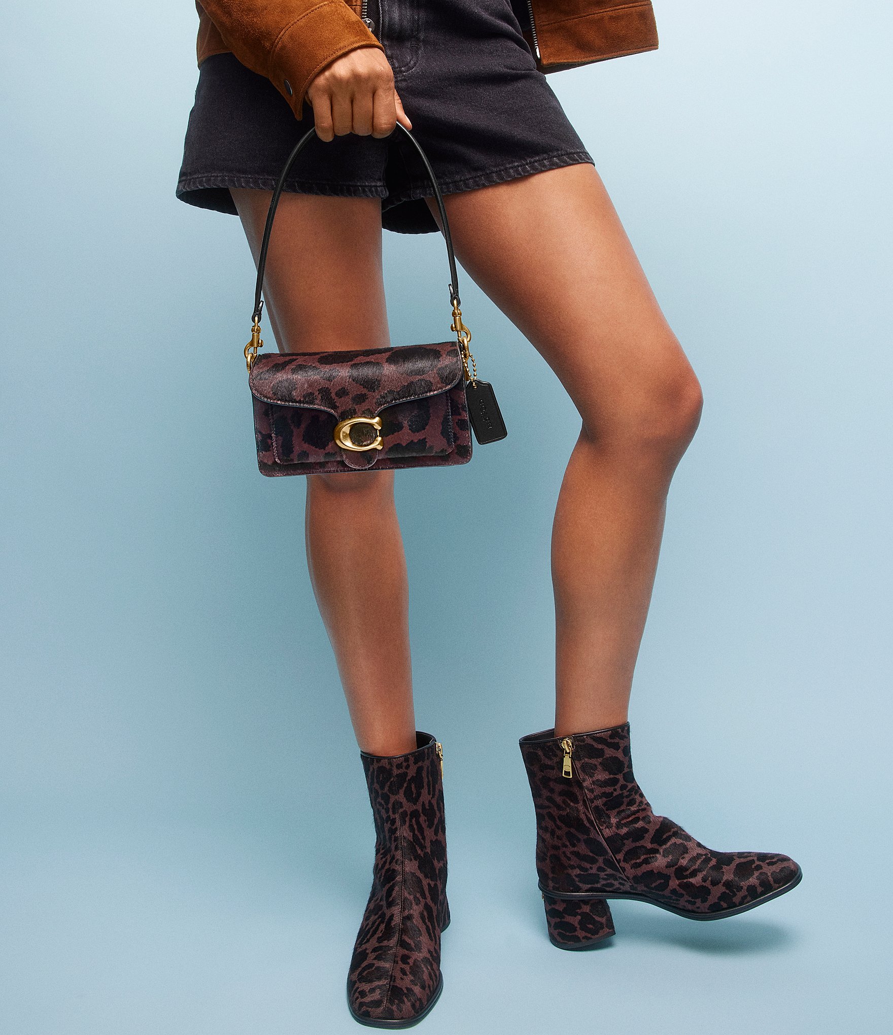 COACH Gigi Leopard Print Haircalf Booties