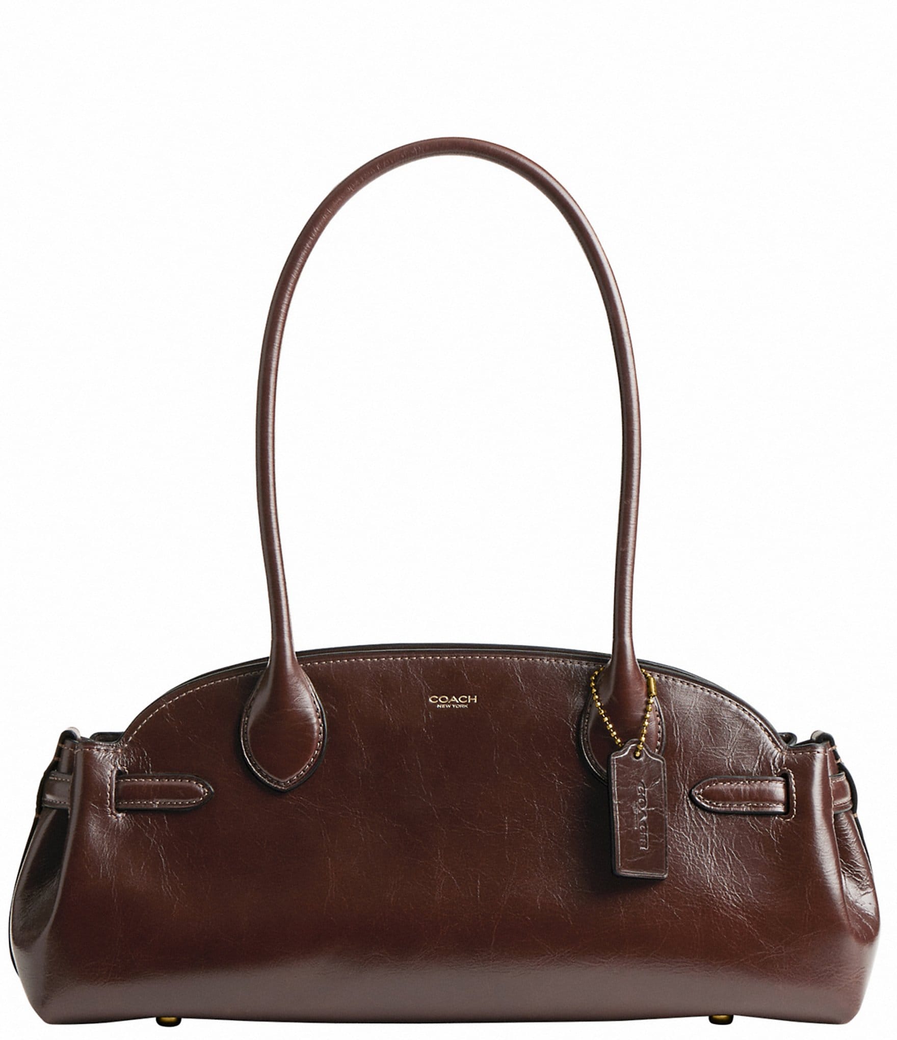 【Coach】Glazed Leather Empire Carryall Bag 34 COACH Empire 34 Glazed Leather East West Carryall Bag
