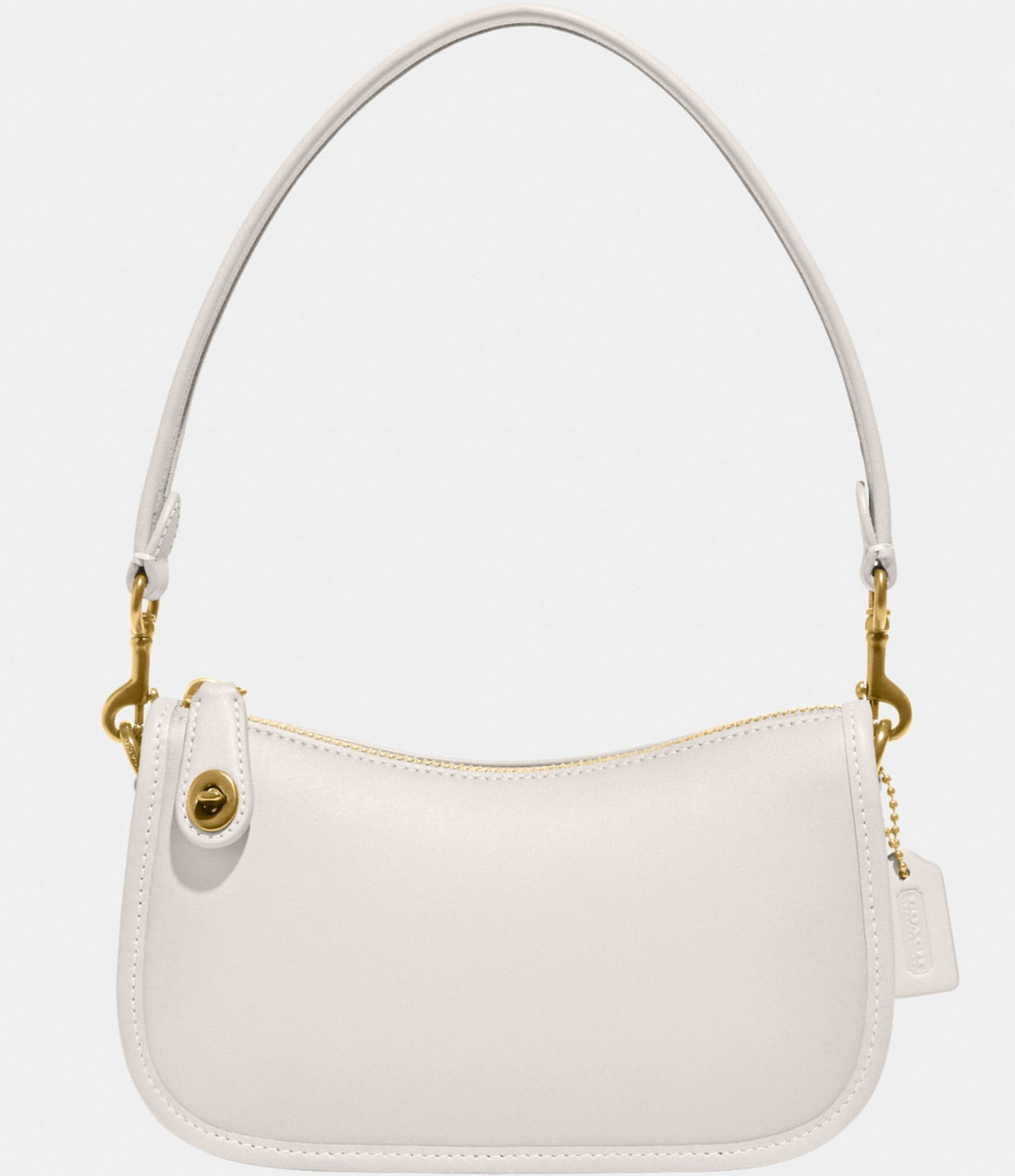 Chalk White Leather Shoulder Bag