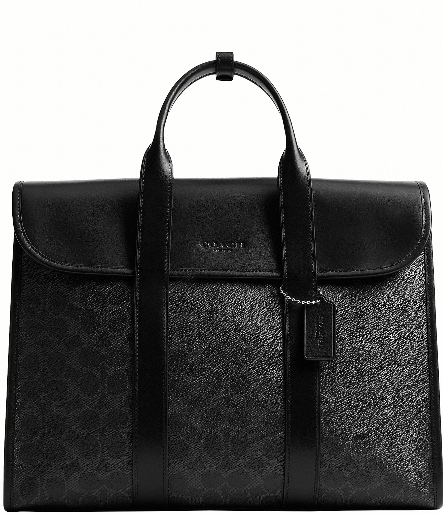 COACH Gotham Signature Canvas/Refined Calfskin Leather Portfolio Bag