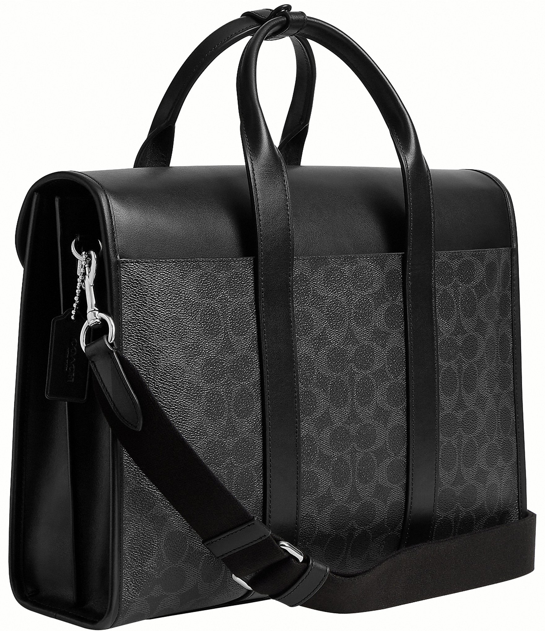 COACH Gotham Signature Canvas/Refined Calfskin Leather Portfolio Bag