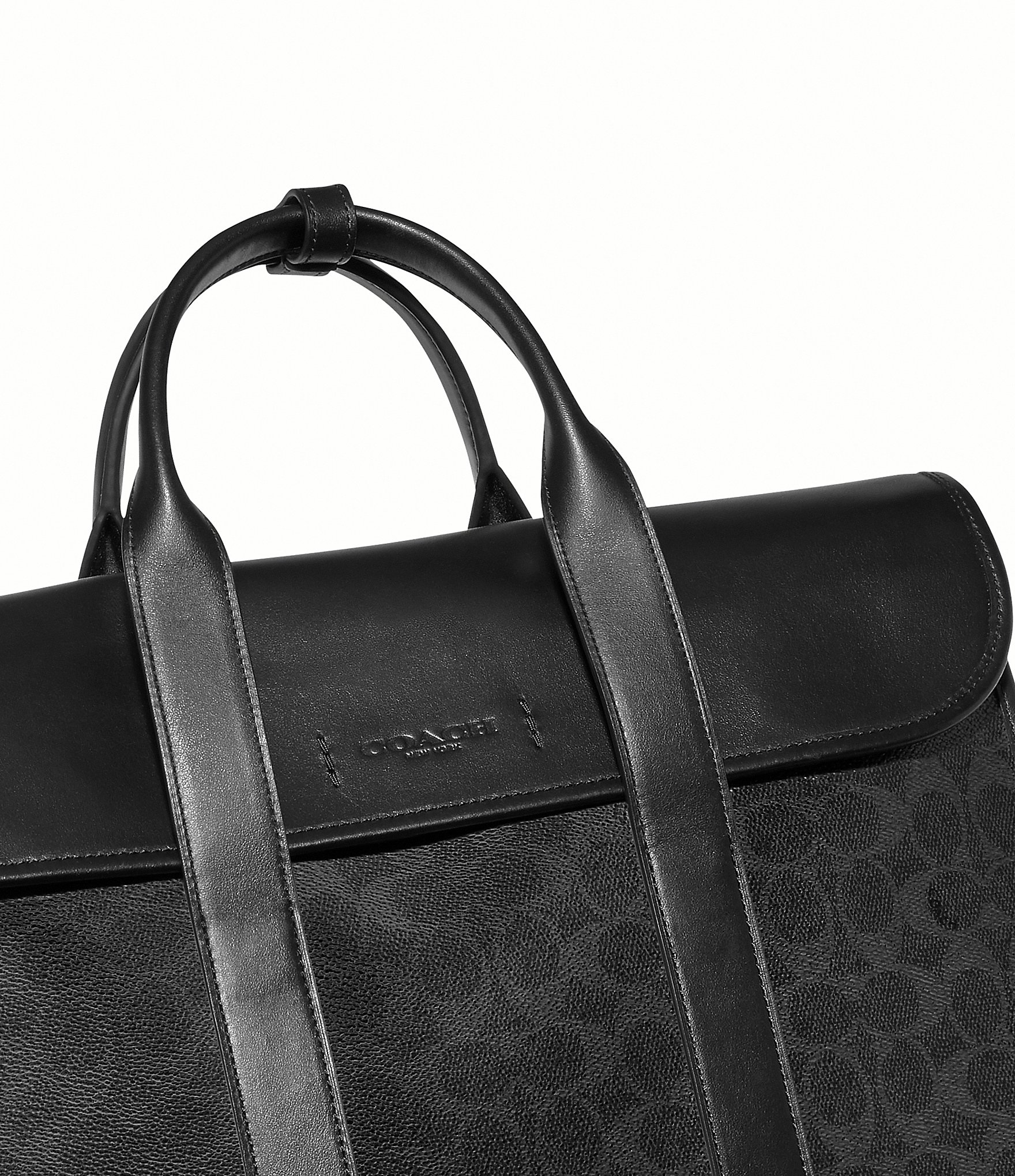 COACH Gotham Signature Canvas/Refined Calfskin Leather Portfolio Bag