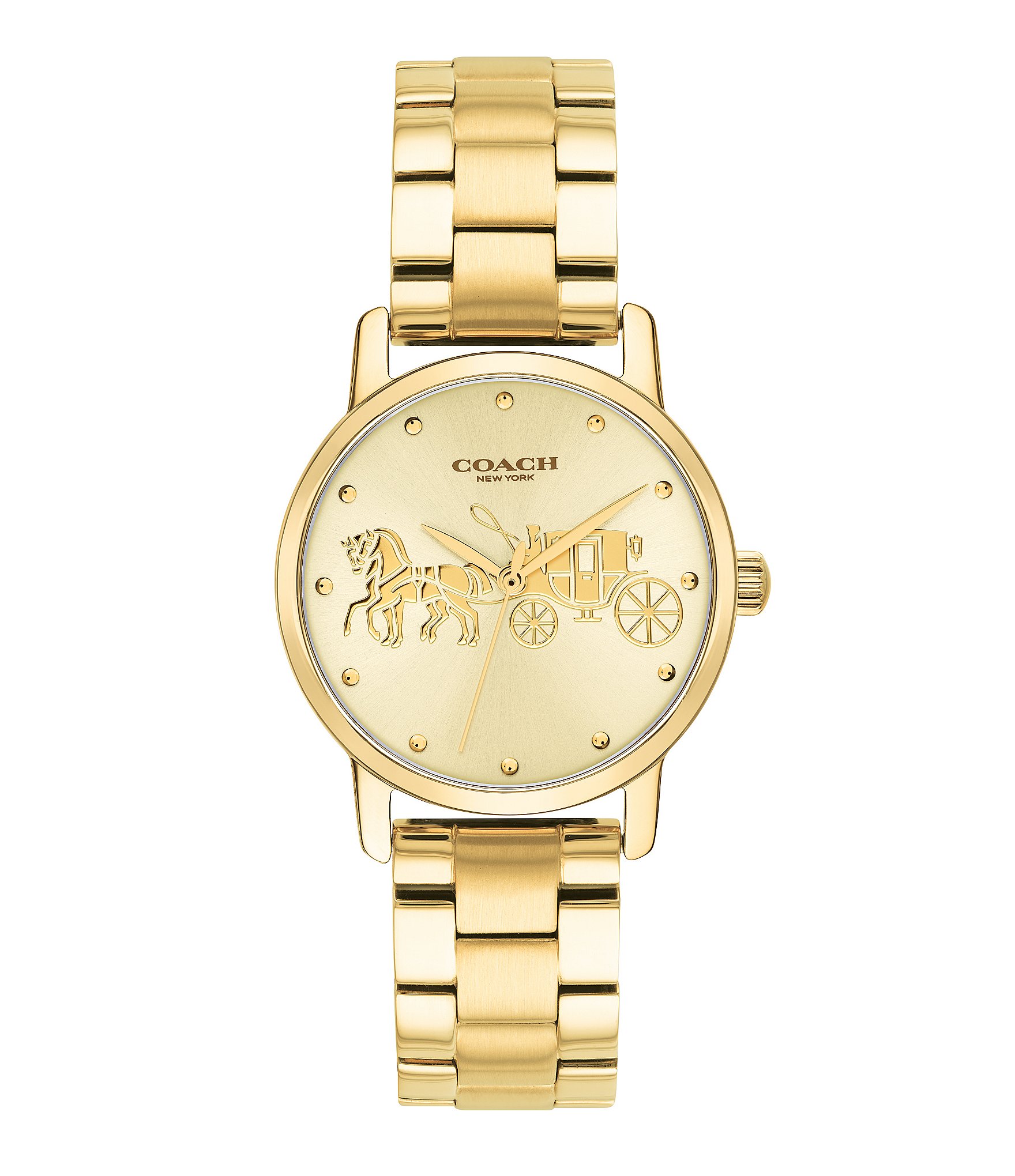 coach gold watch womens