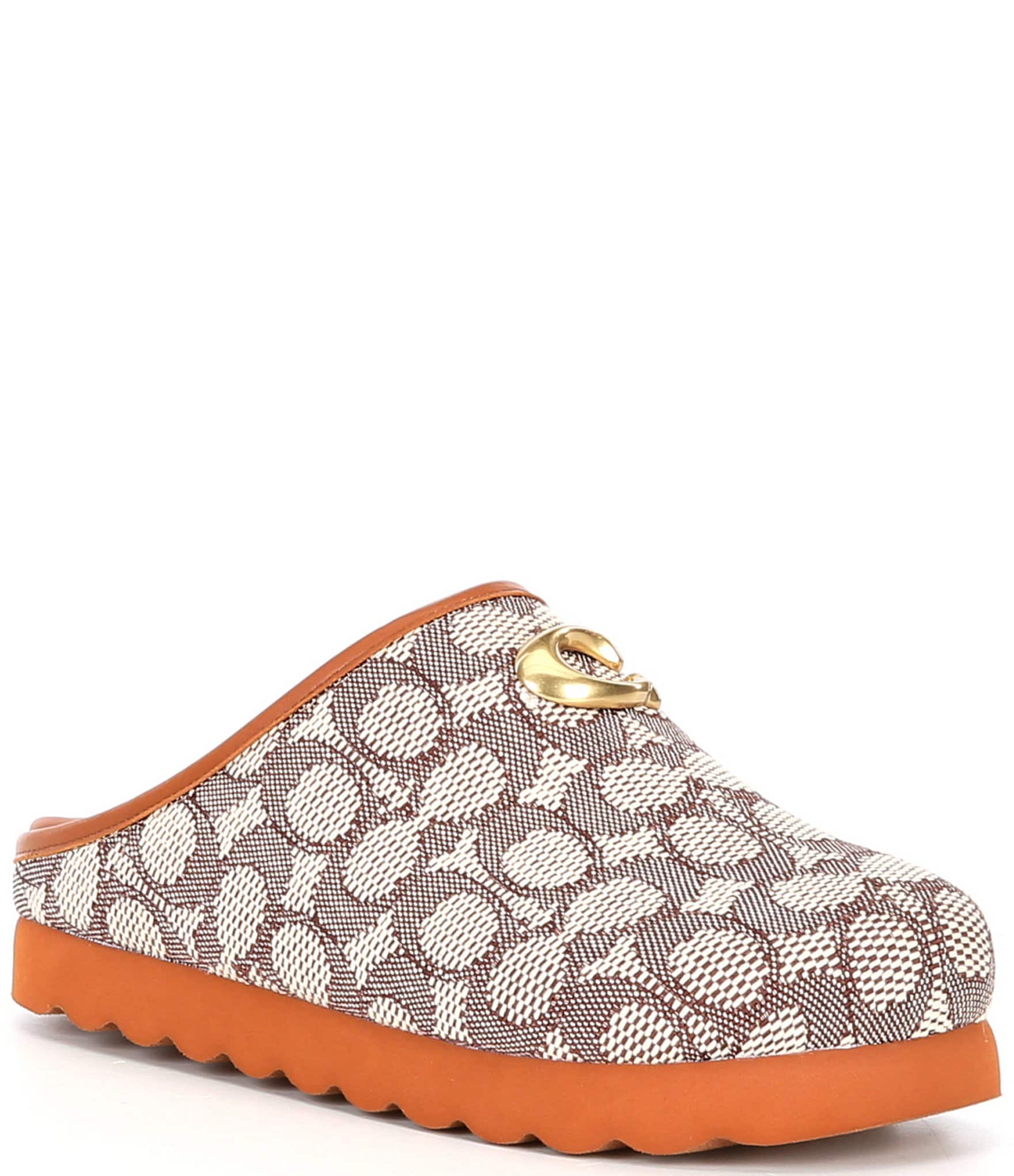COACH Women's C201 Low-Top Signature Jacquard and Leather Retro Sneakers