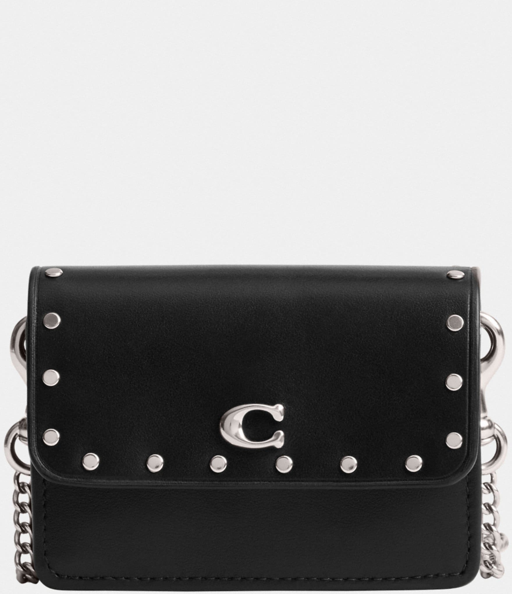 COACH Half Flap Card Case With Rivets Crossbody Bag