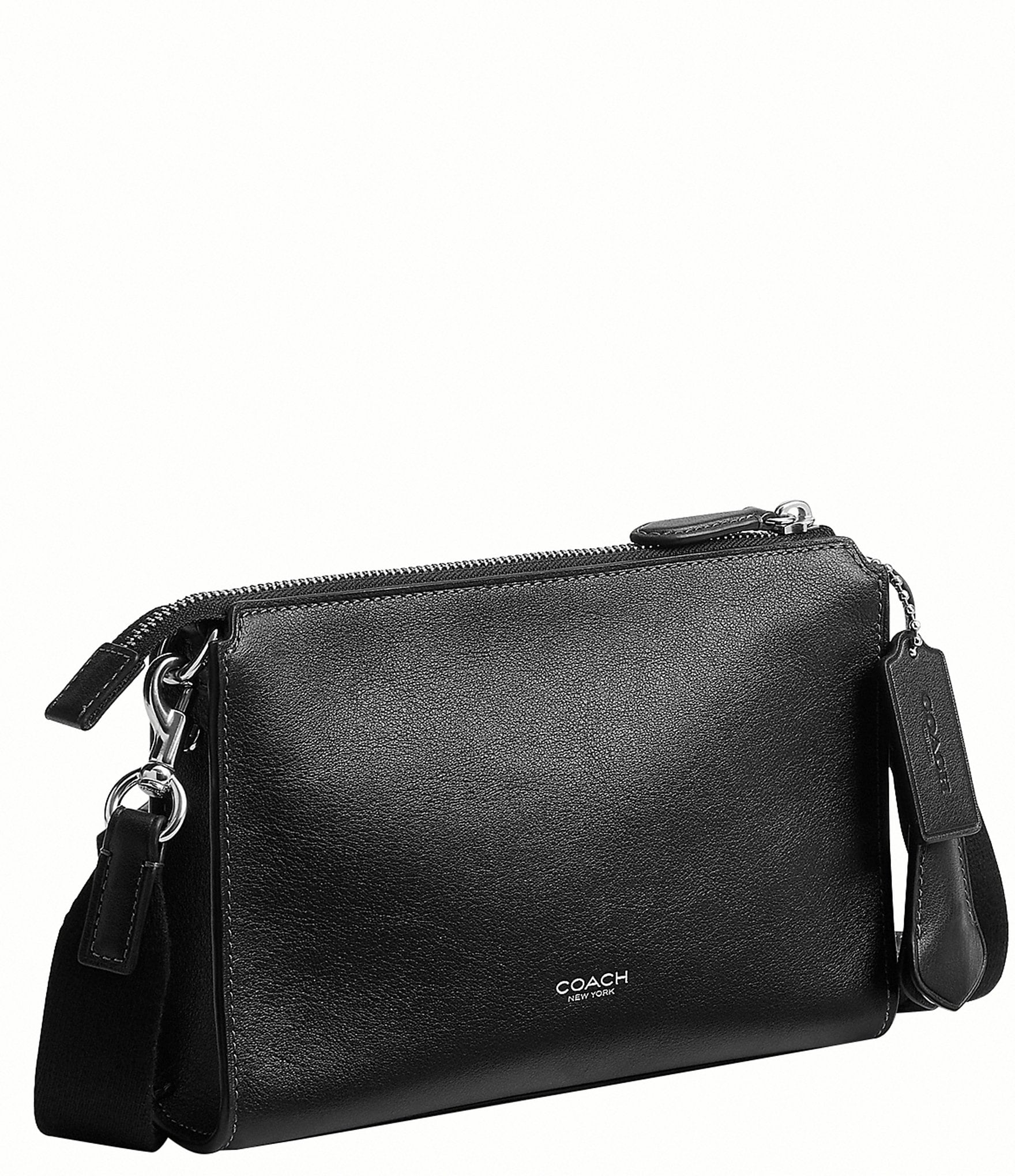 COACH Harrison Natural-Grain Leather Crossbody Bag