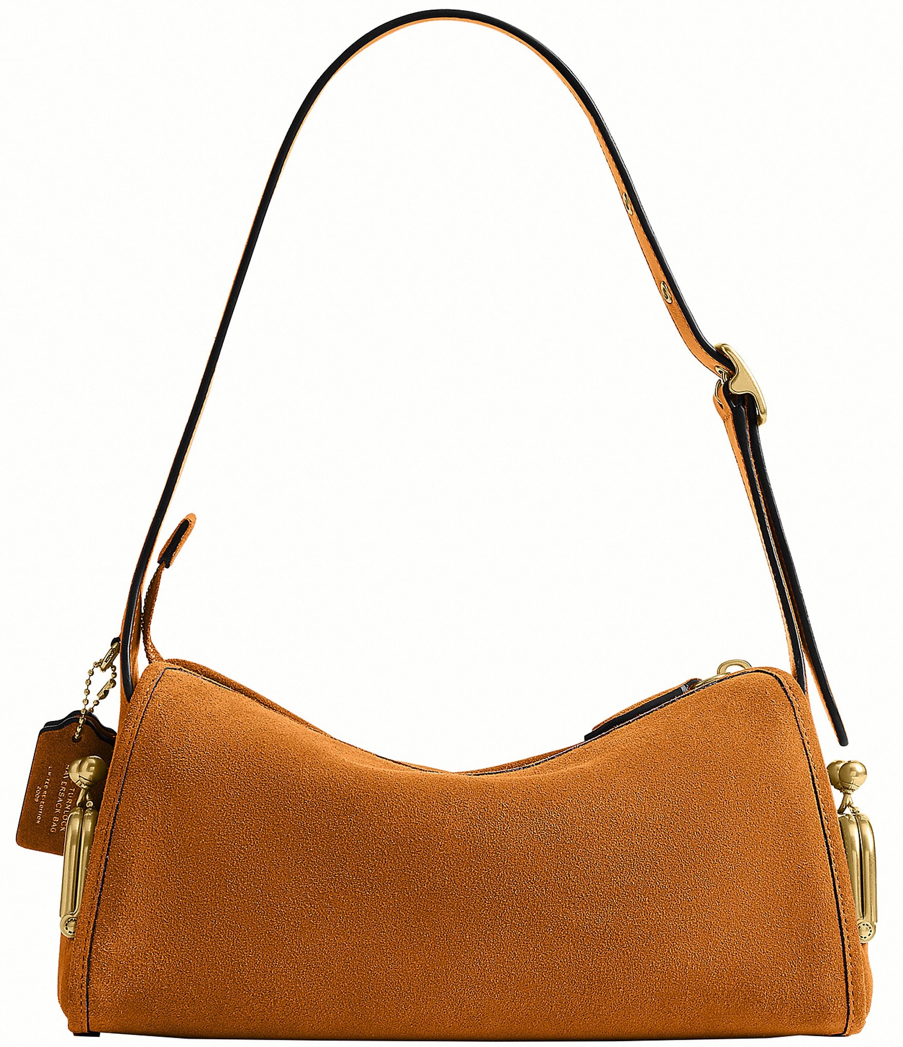 COACH Haversack 27 Suede Turnlock & Kisslock Pocket Shoulder Bag