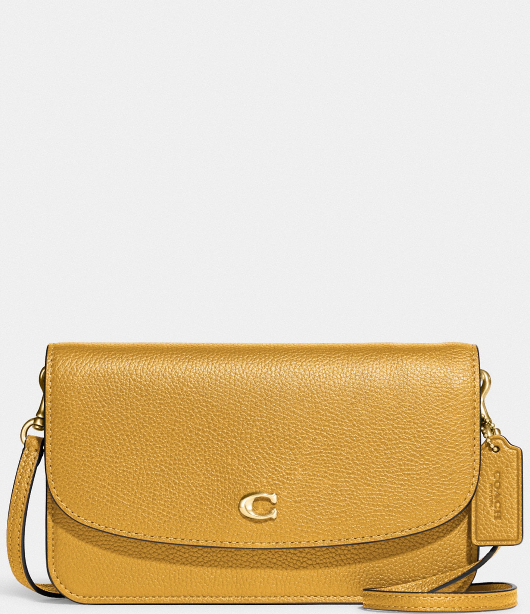 COACH Hayden Pebbled Leather Yellow Gold Crossbody Bag | Dillard's